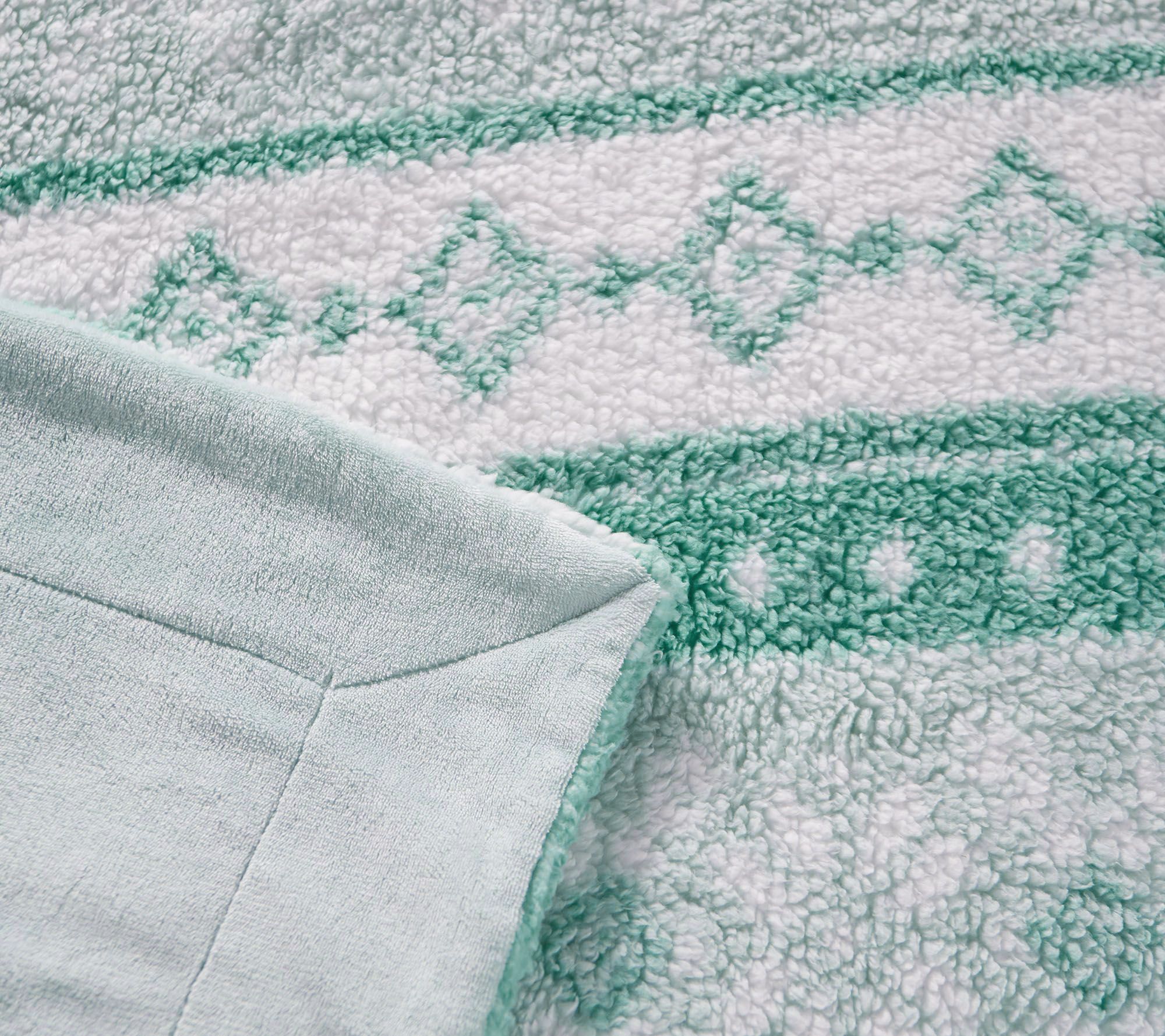 Berkshire Queen Printed Sherpa Blanket with Velvet Soft Reverse