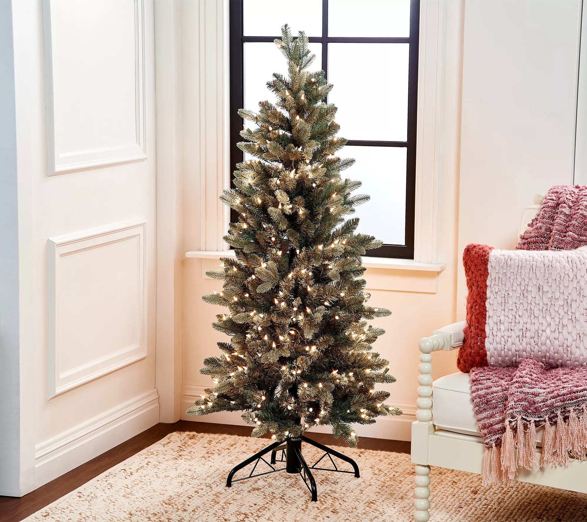 (QVC) Bethlehem Lights Overlit Slim Spruce Tree