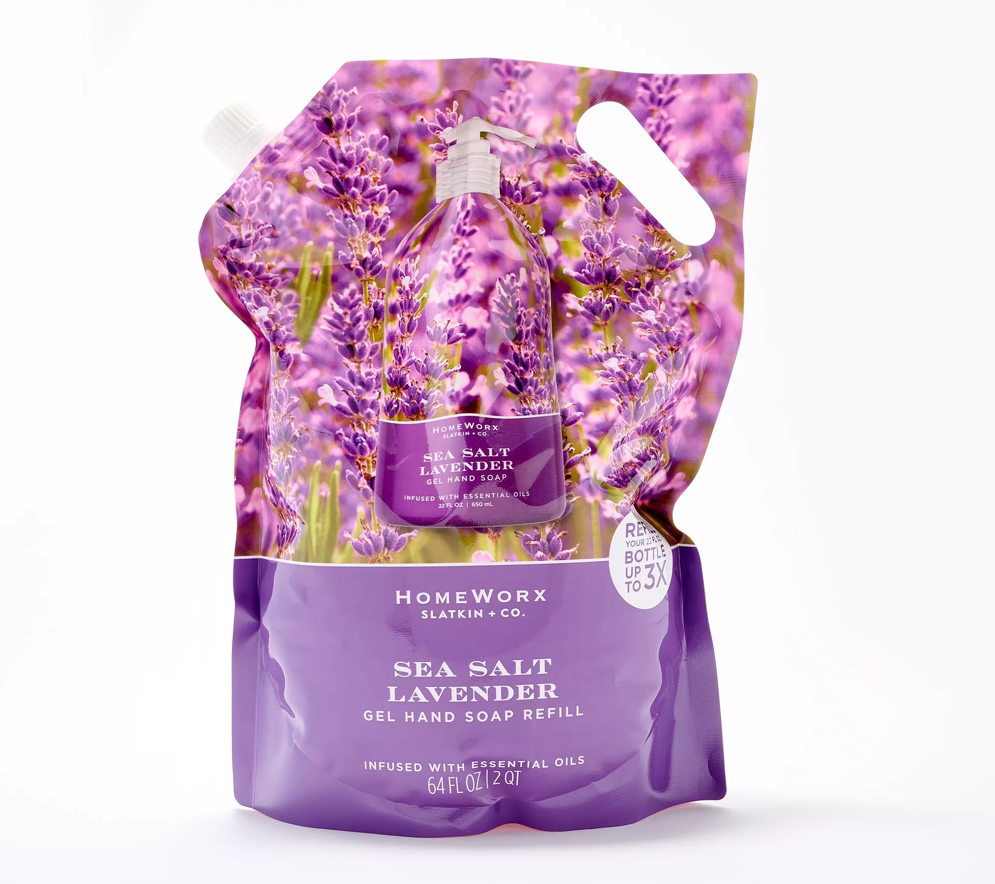 HomeWorx by Slatkin & Co. 64 oz. Sea Salt Lavender Gel Soap Refill