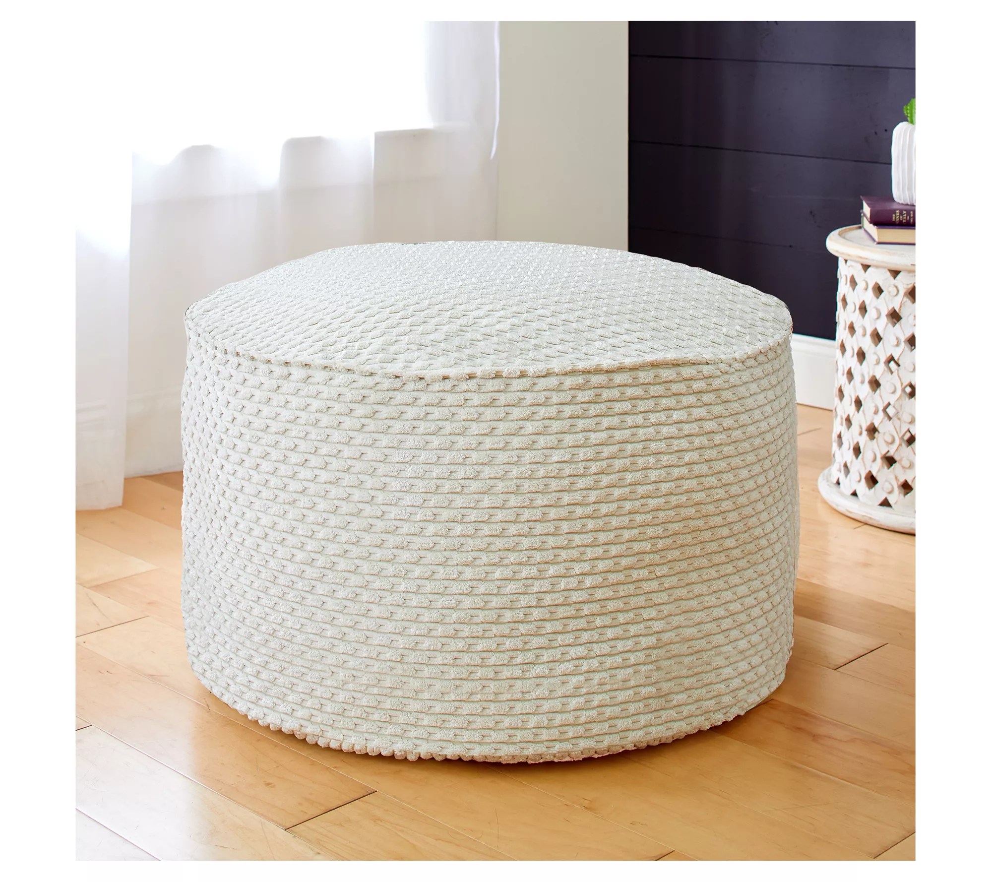 Sorra Home Indoor Corduroy 30" Bean Pouf