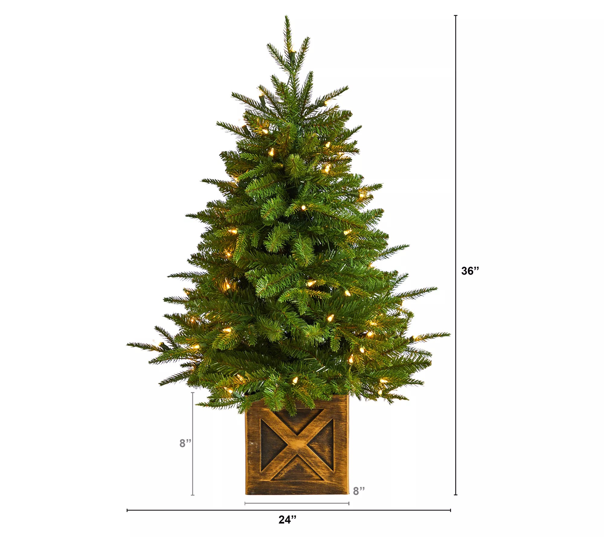 3' Artificial Christmas Tree in Planter by Nearly Natural
