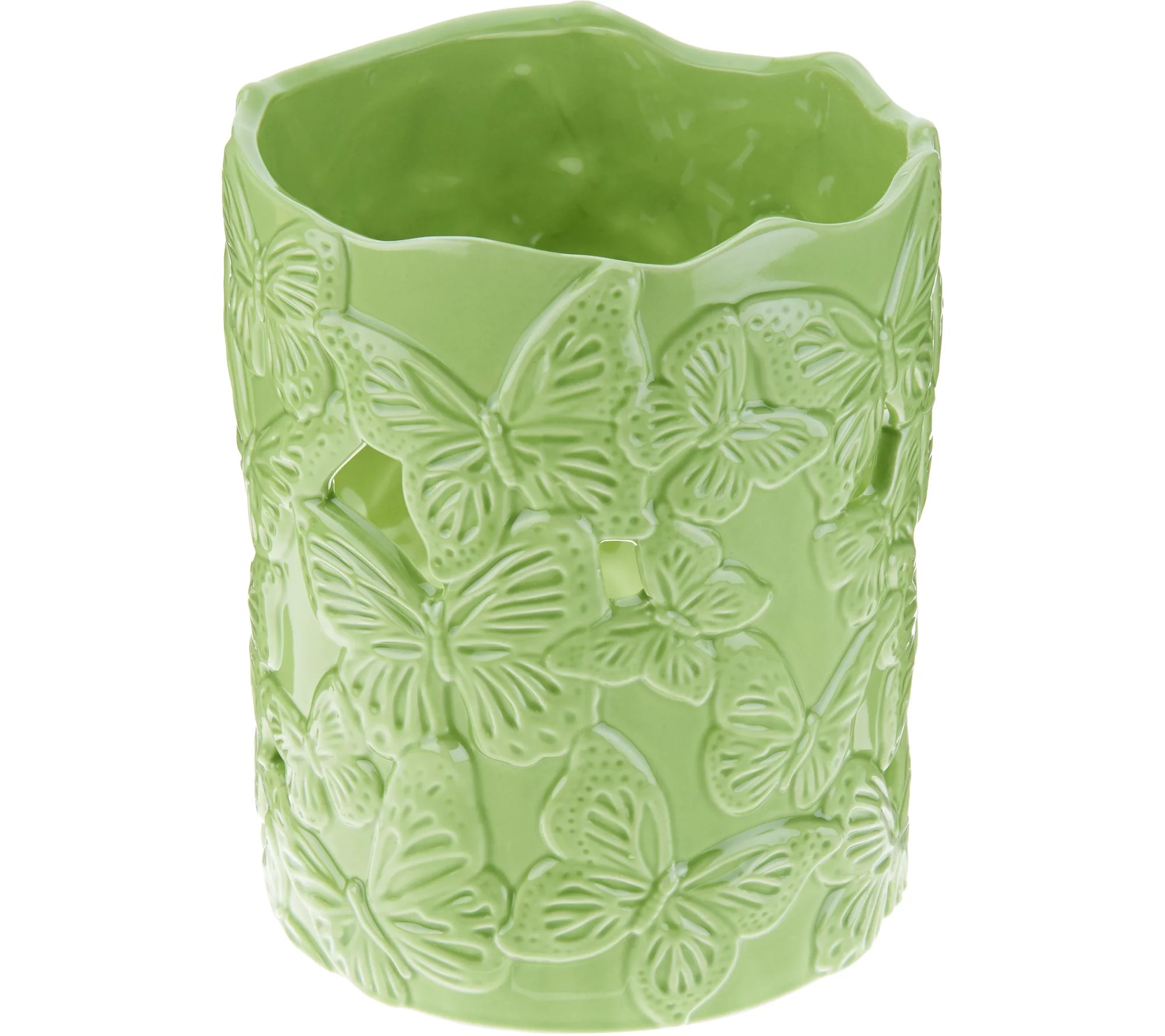 HomeWorx by Harry Slatkin 8.5" Ceramic Butterfly Candle Holder