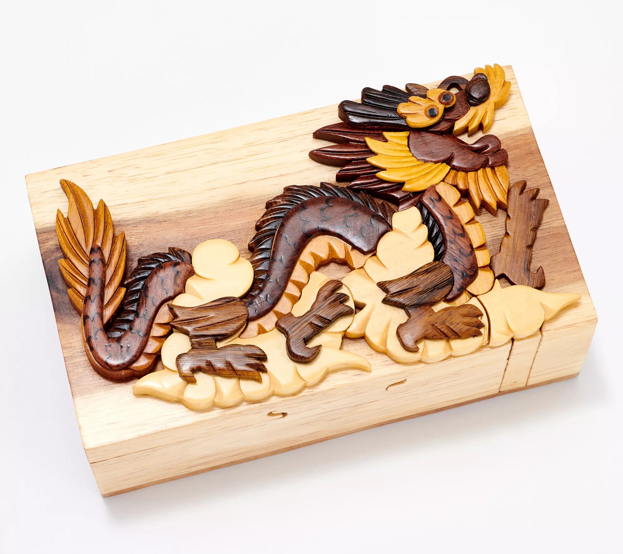 Carver Dan's Dragon Puzzle Box with Closure