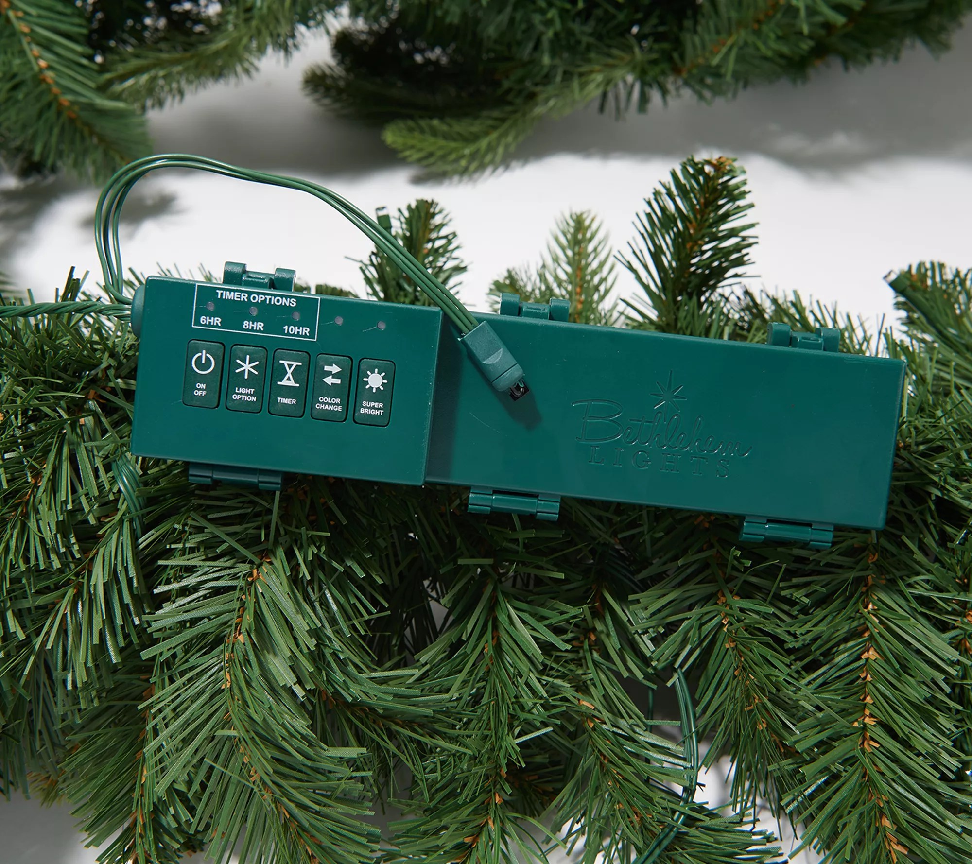 Bethlehem Lights 9' Green Color Flip Overlit Garland