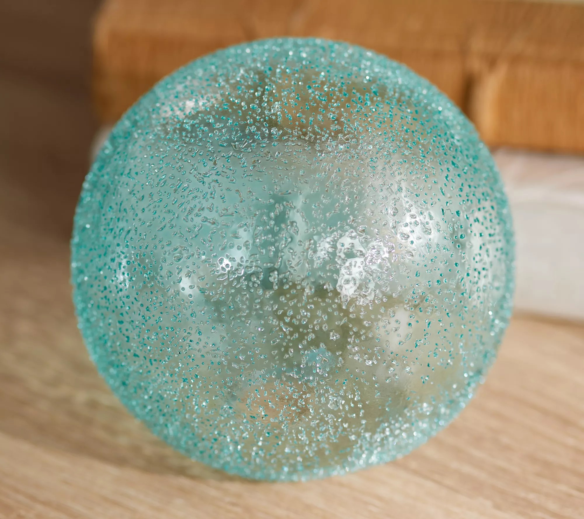 "As Is" Set of (3) 4" Textured Glass Spheres by Valerie