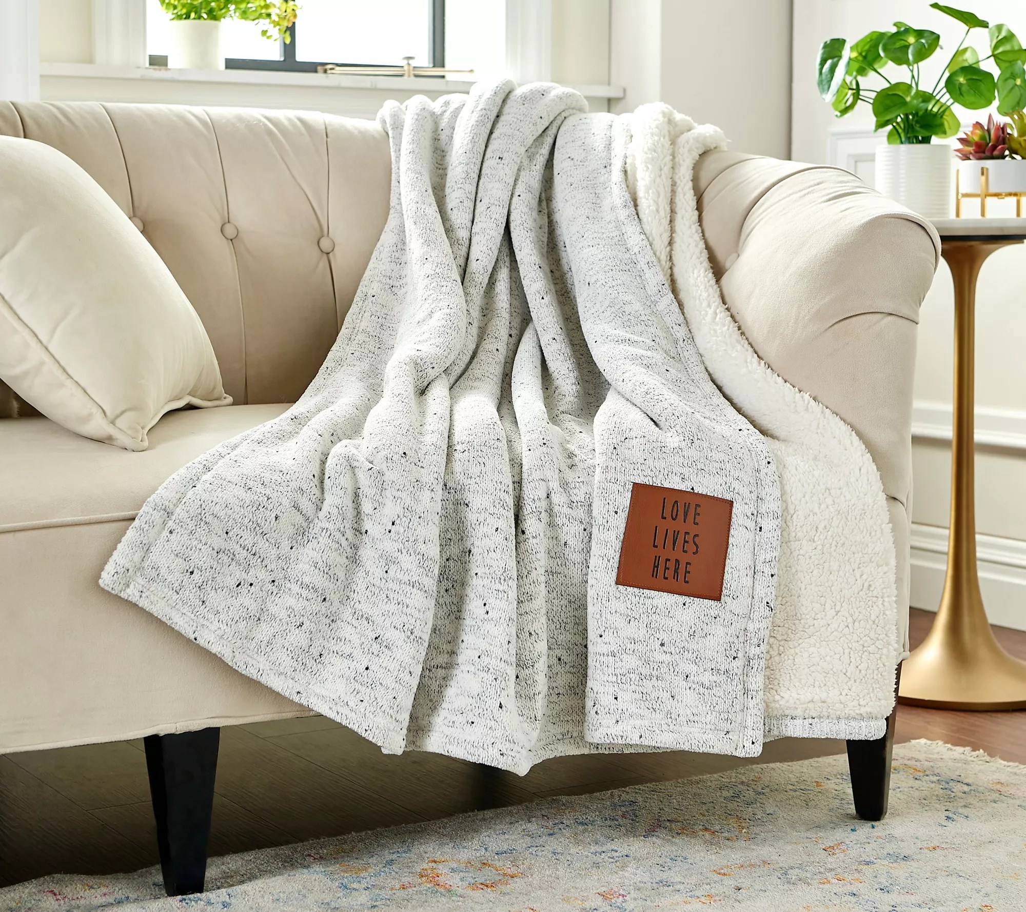 Peace Love World 60" x 70" Salt & Pepper Premium Throw