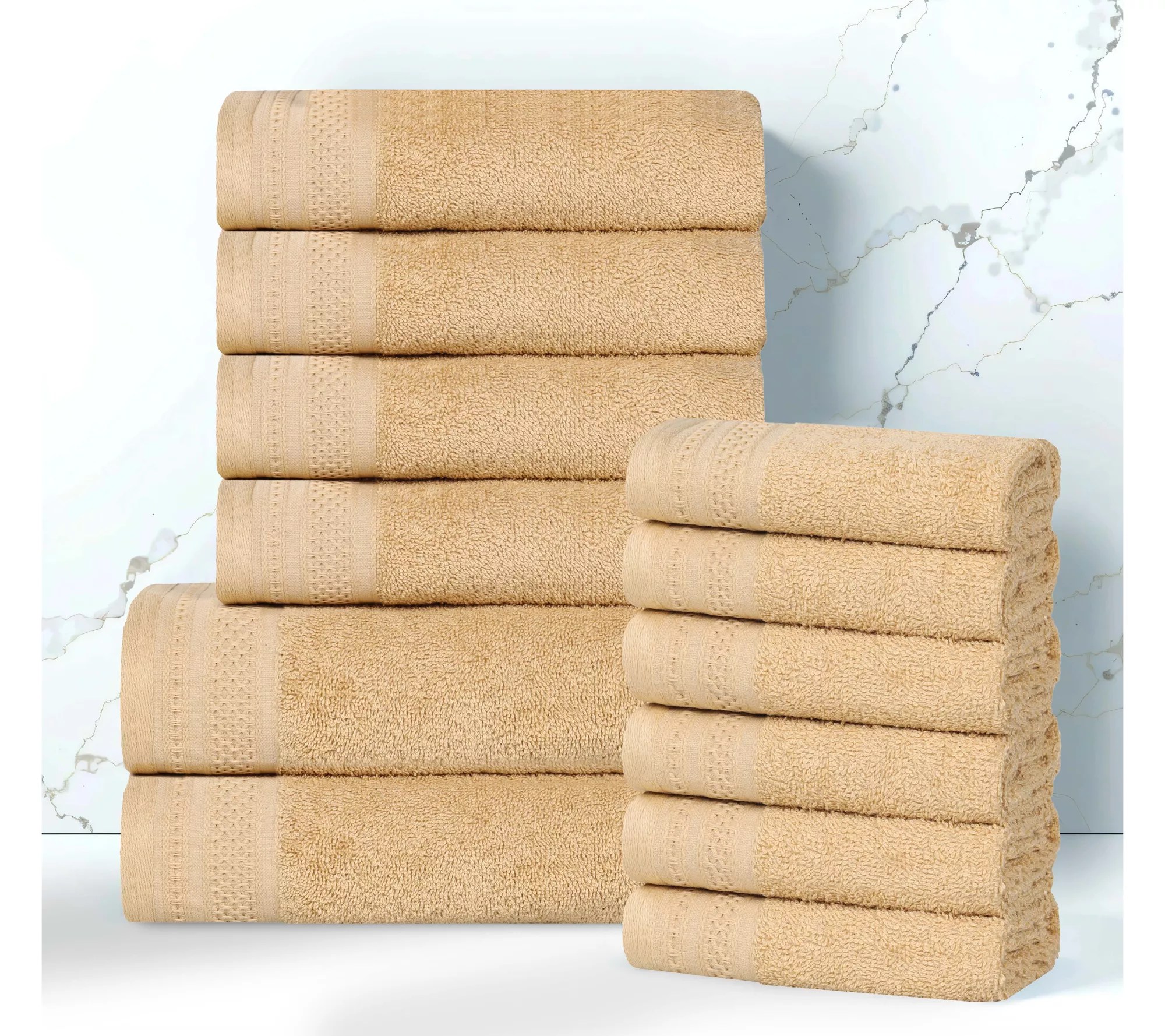 Superior Cotton 12 Piece Ultra Soft Quick Dry Towel Set