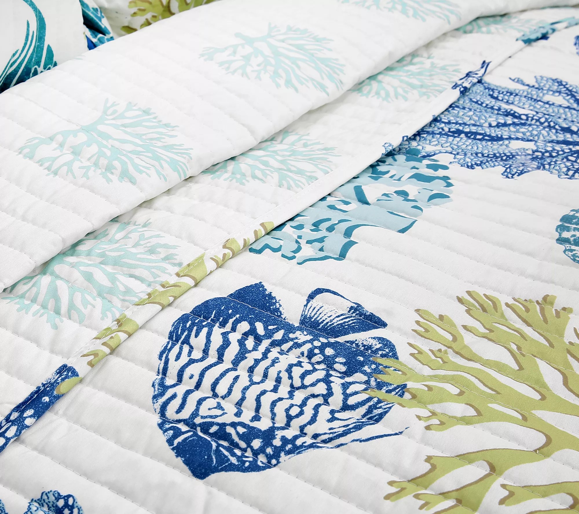 Coastal Reef 3Piece King Navy/Blue Quilt Set by Lush Decor