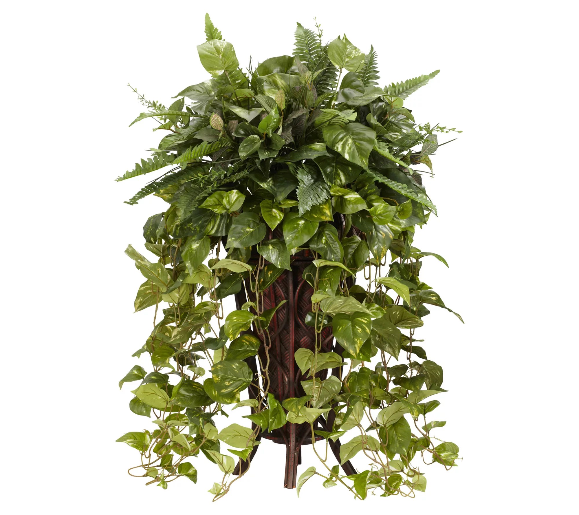 Vining Mixed Greens in Stand Silk Plant by Nearly Natural