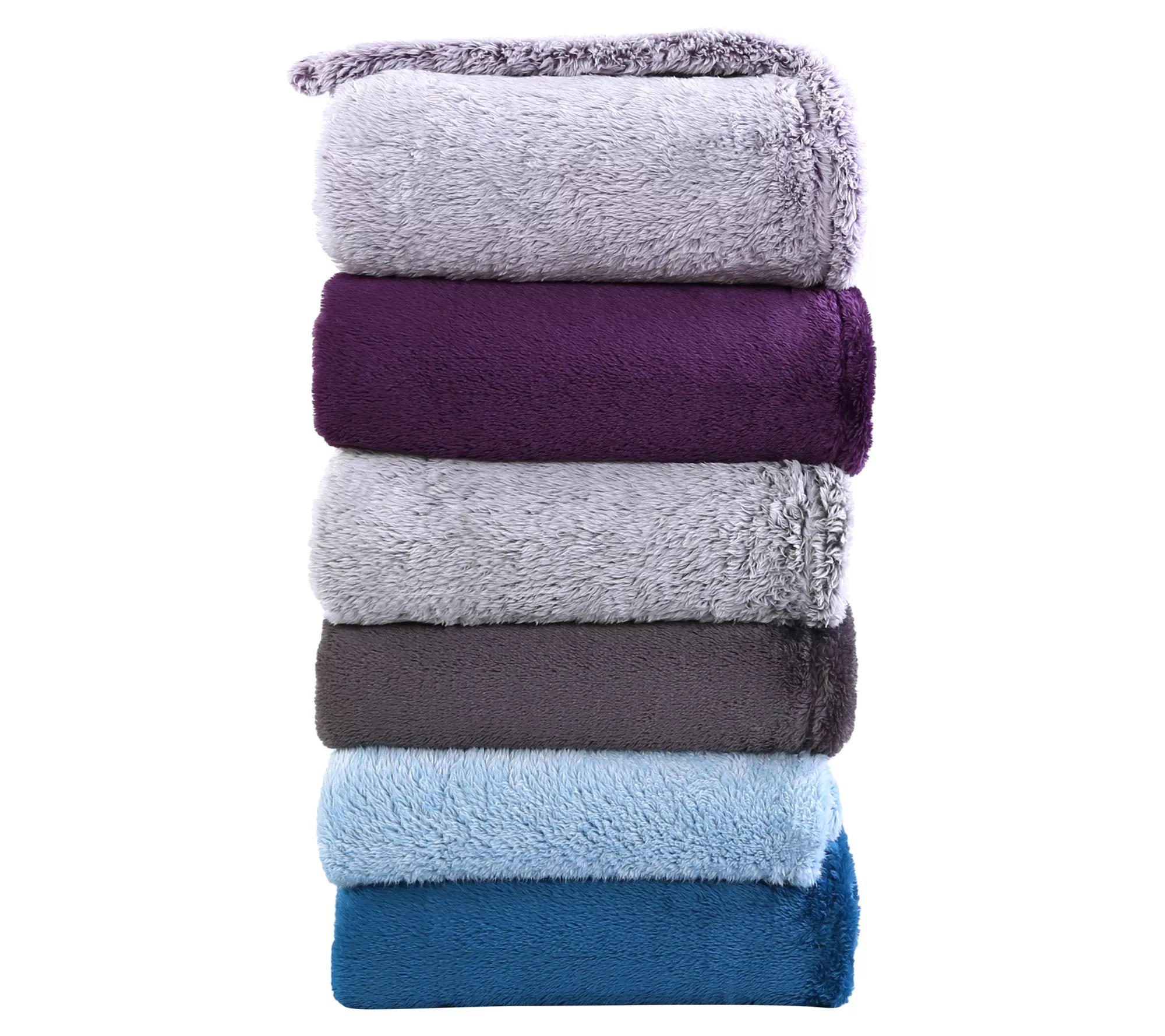 Berkshire Blanket Set of 2 ExtraFluffy Frosted& Solid Throws