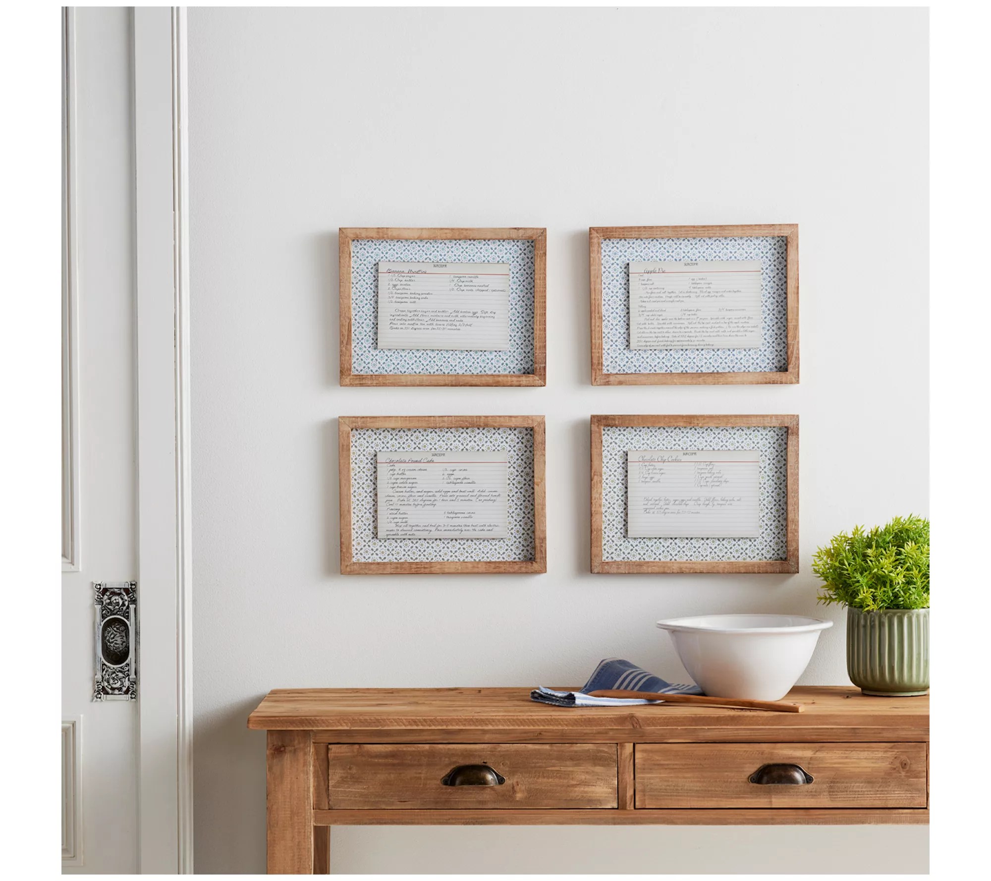 Melrose International Framed Recipe Card (Set o f 4)