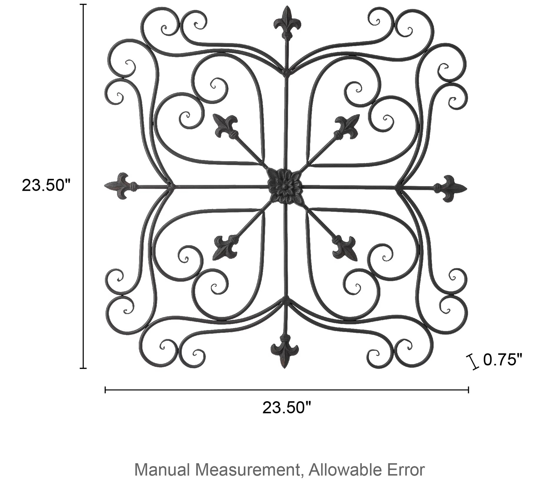 Glitzhome 23" Traditional Iron Scroll Garden Wa l Decor