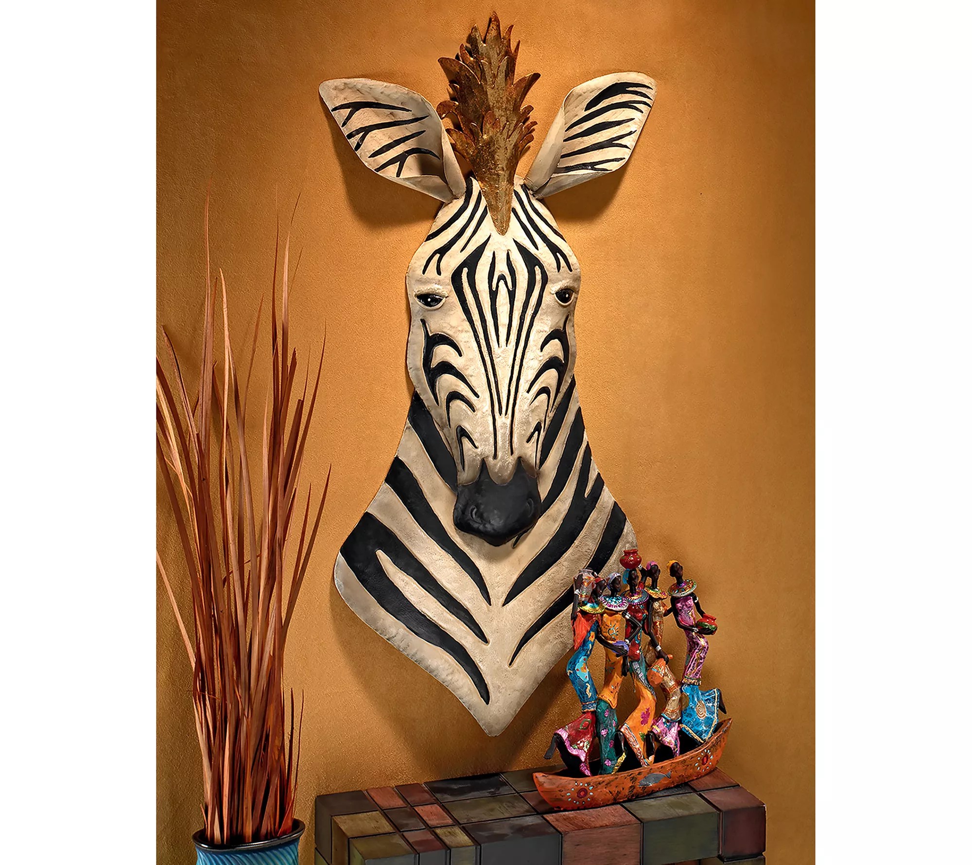 Design Toscano King of the Herd Metal Zebra Head Wall Decor