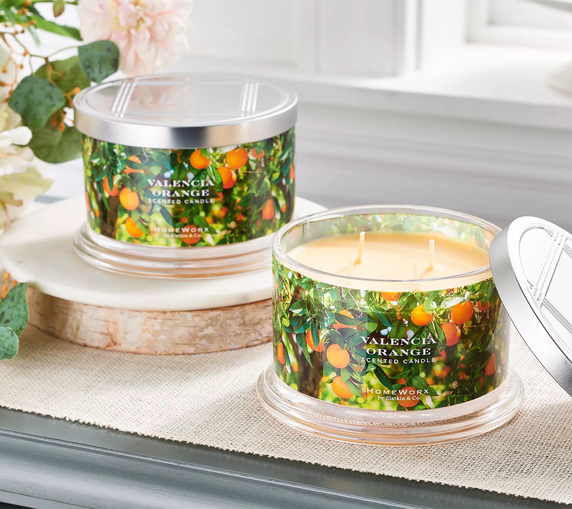 "As Is" HomeWorx by Slatkin & Co. S/2 Valenica 18oz Candles