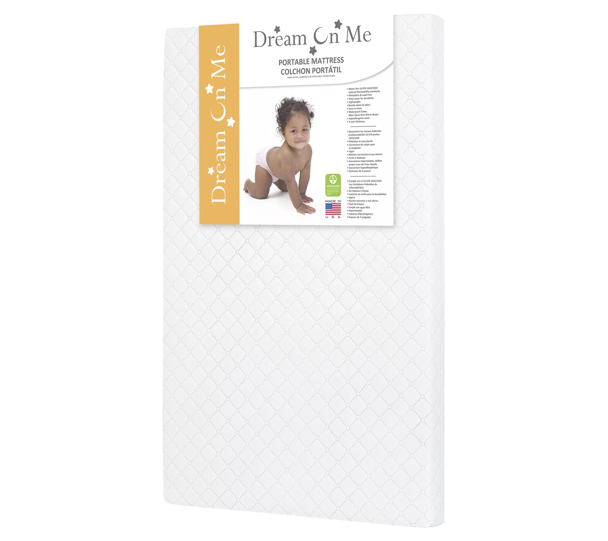 Dream On Me Sunset 3" Extra Firm Fiber PortableCrib Mattress