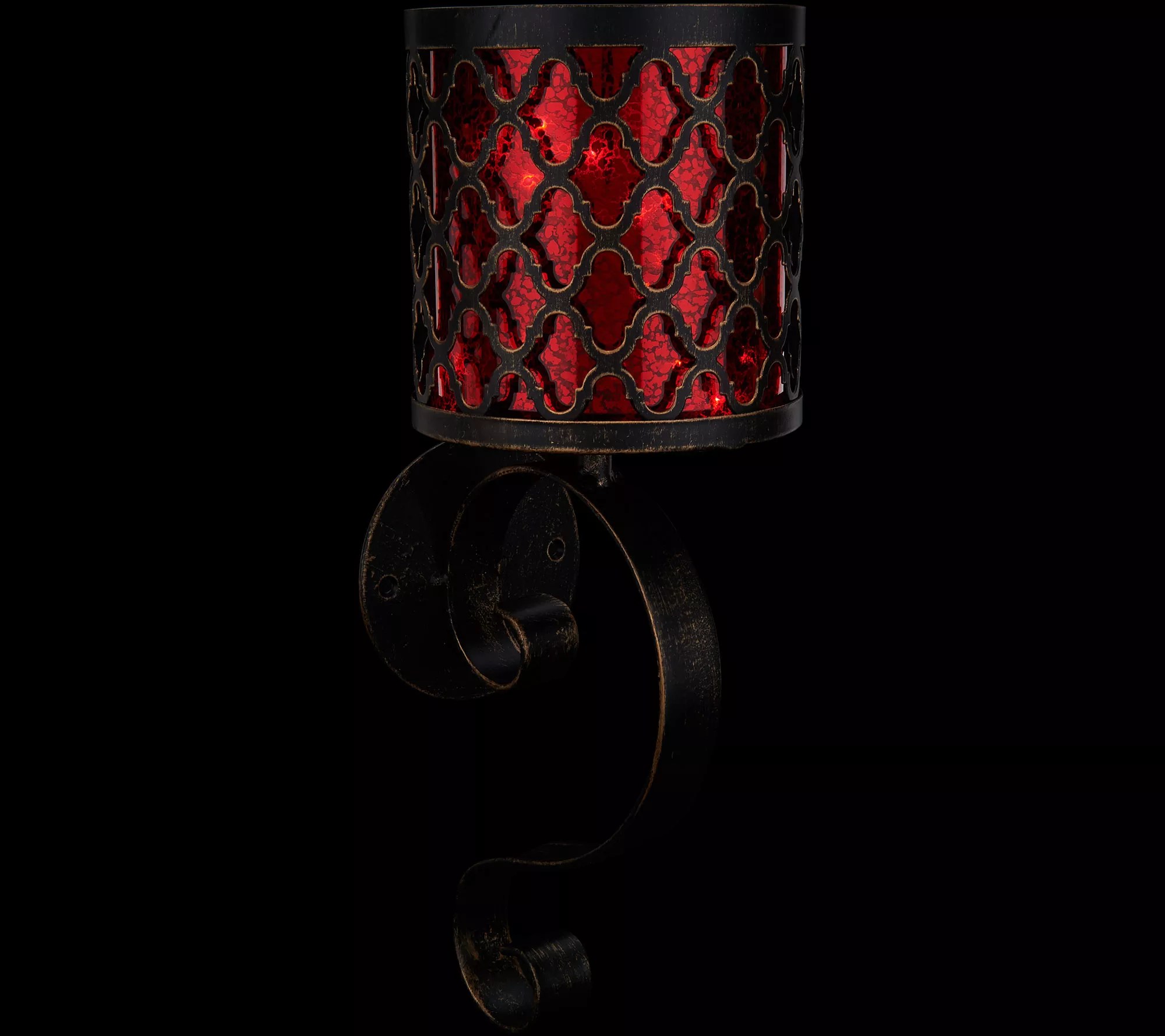 S/(2) 14" Metal Wall Sconces with Hurricanes and Microlights by Valerie