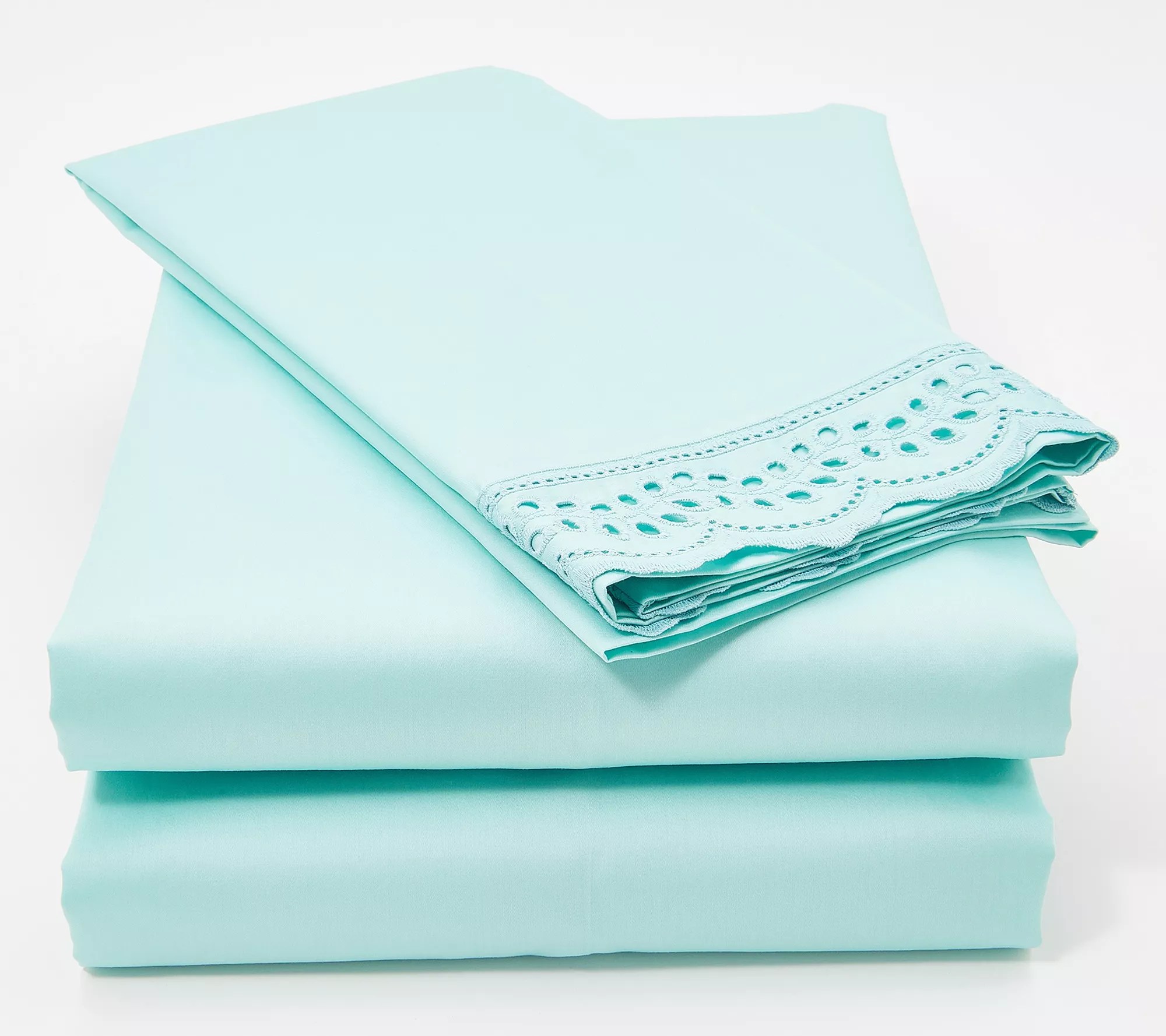 Home Reflections 300TC Sheet Set w/ Eyelet Trim King