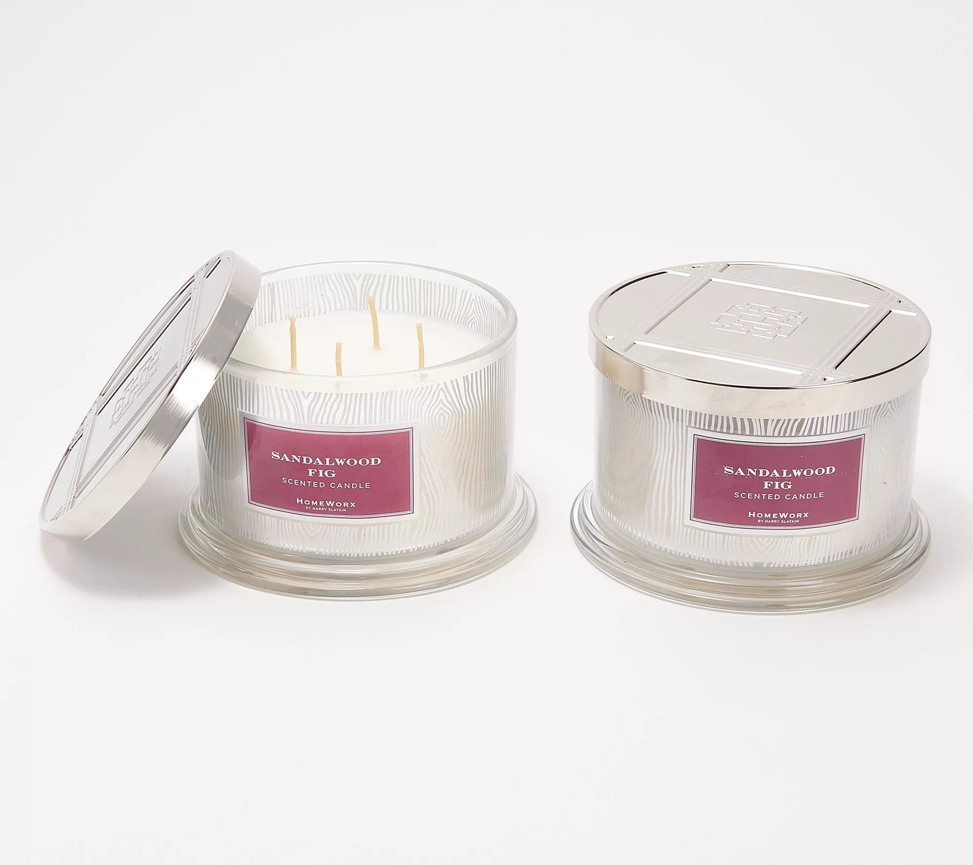 HomeWorx by Harry Slatkin S/2 Sandalwood Fig 18oz Candles