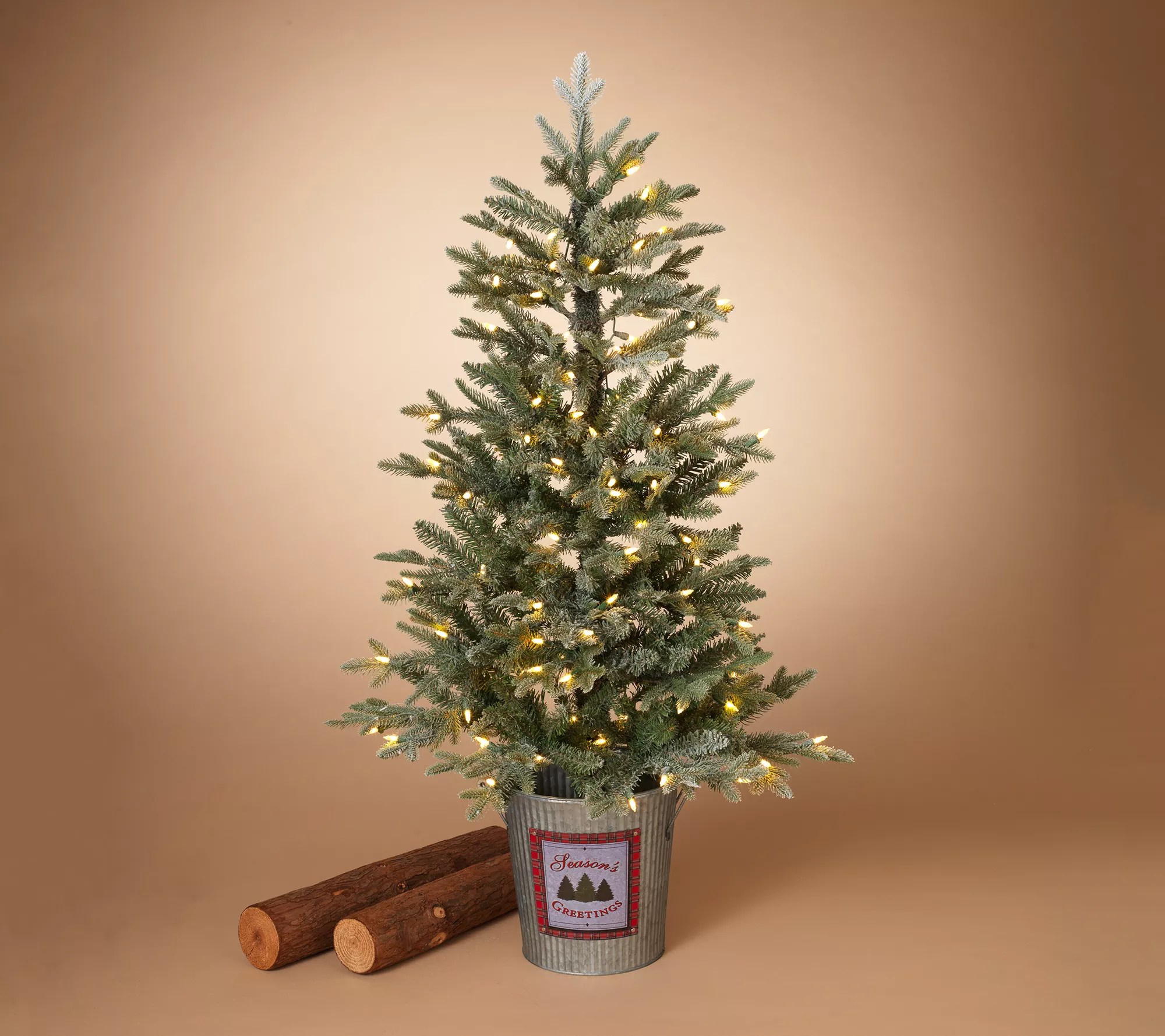 4'H Electric Lightly Flocked Half Tree in HalfBucket