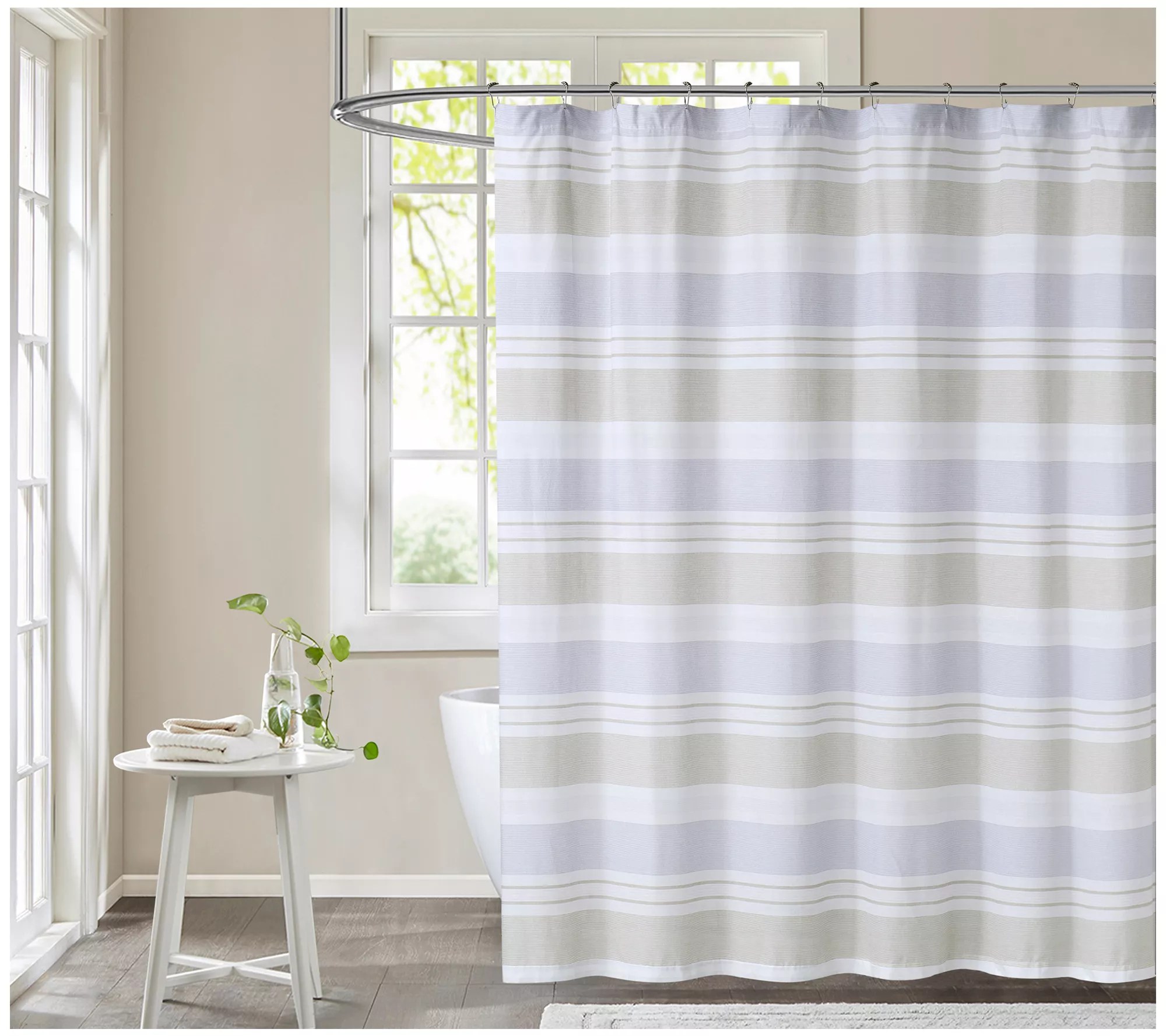 Cottage Classics Spa Stripe Shower Curtain
