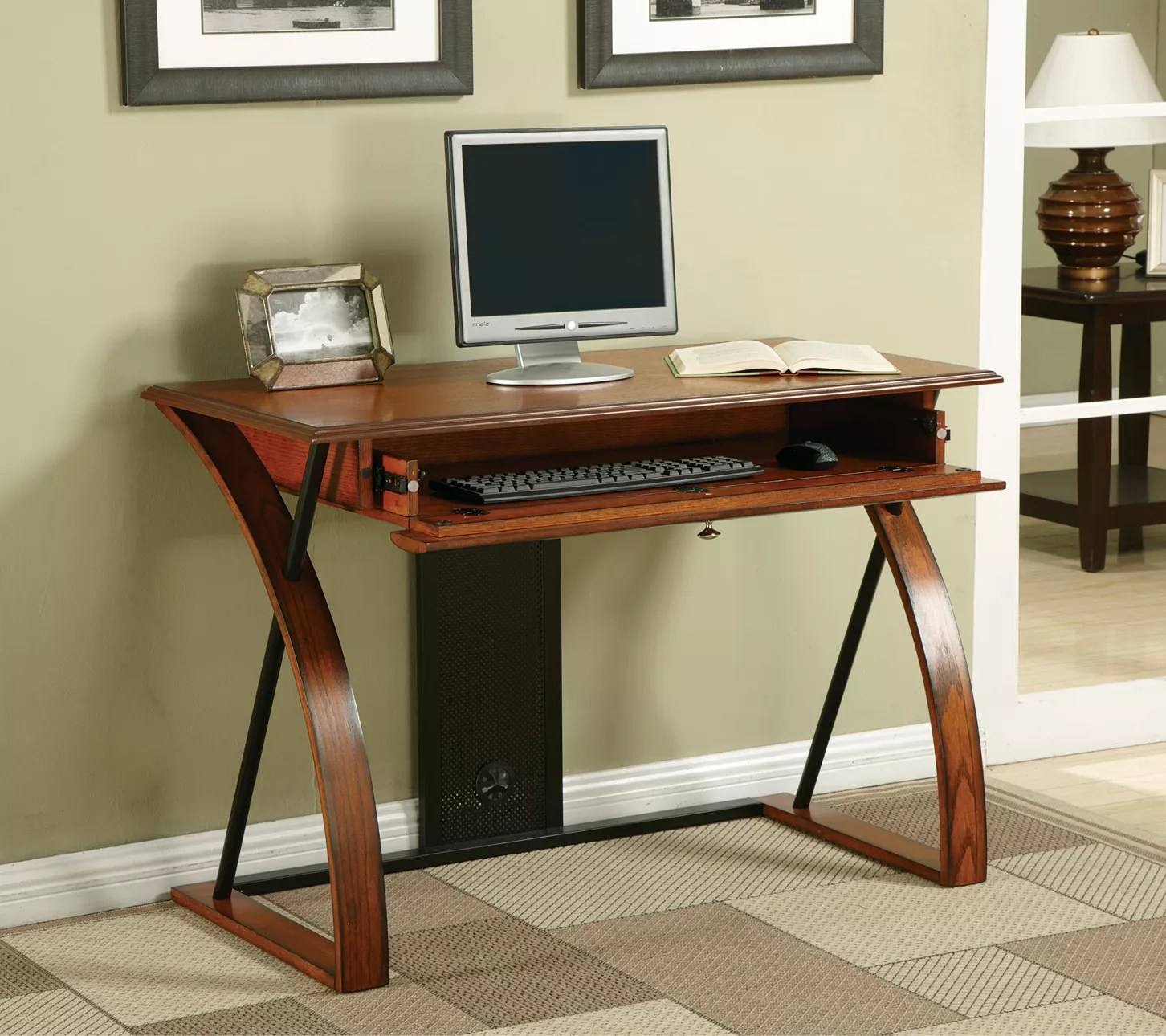 Aurora Computer Desk with PowderCoated Accents