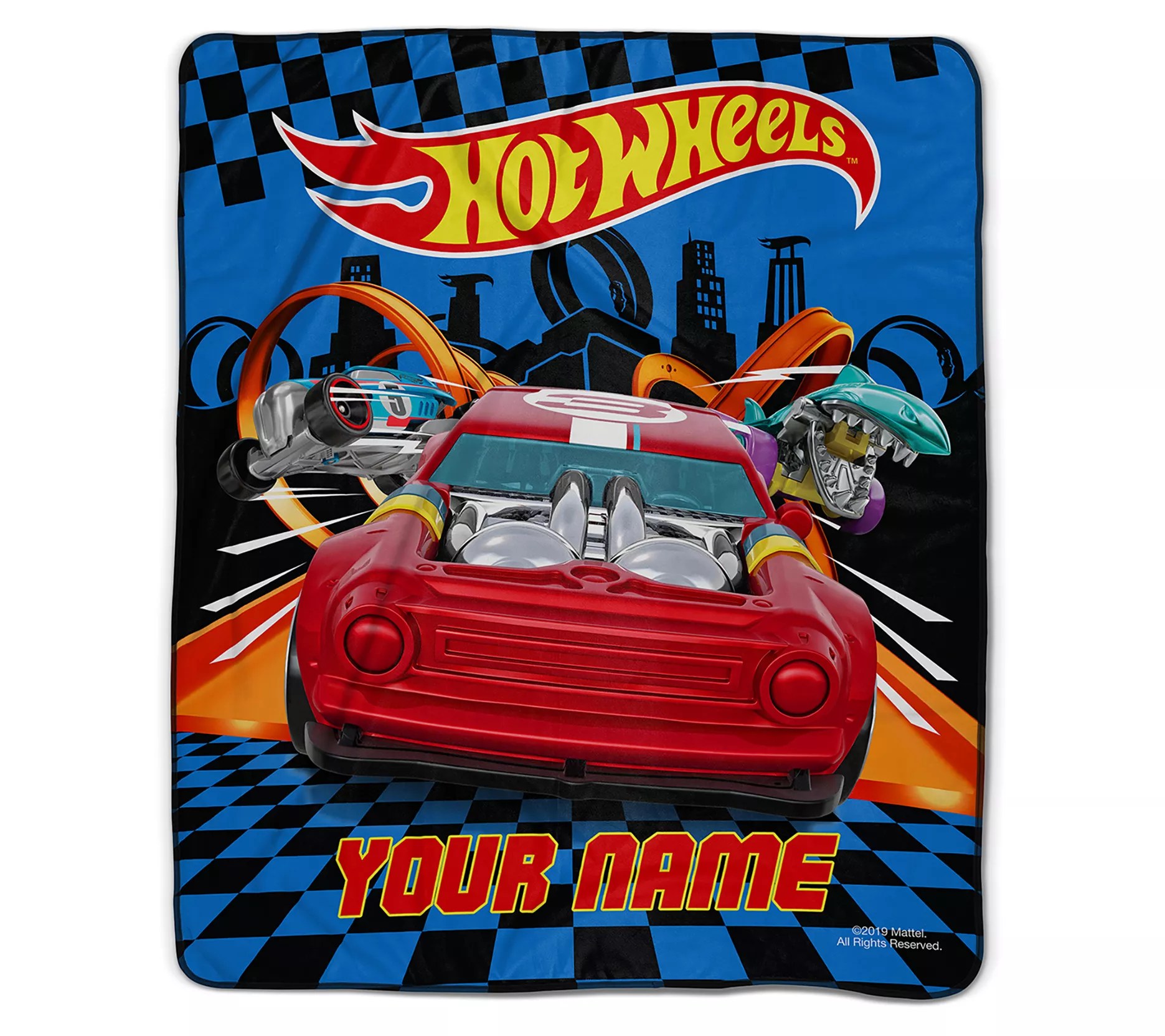 Pixsona Personalized Hot Wheels Hot Rod Pixel Feece Blanket