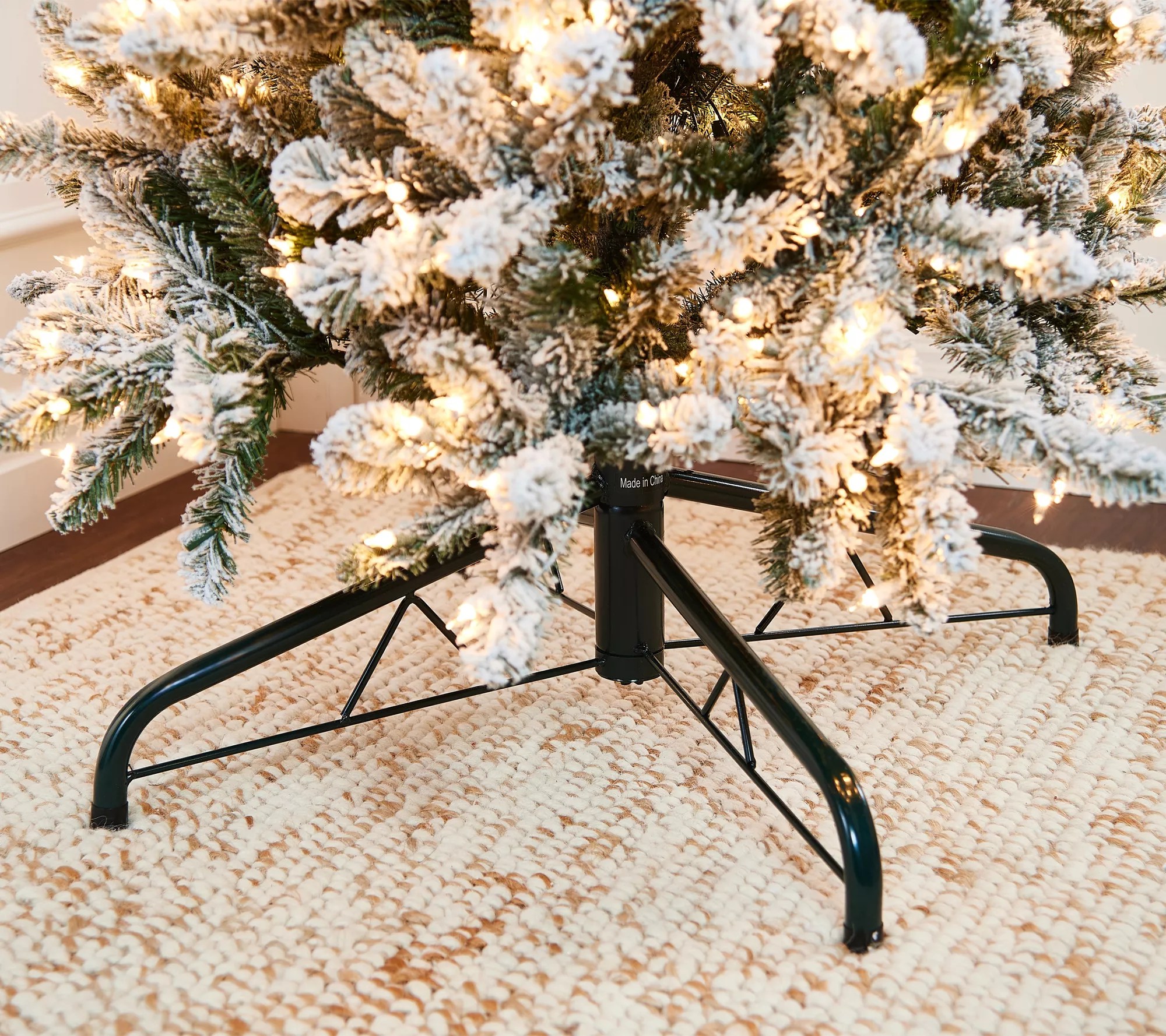 Bethlehem Lights 7' Flocked Overlit Slim Spruce Tree