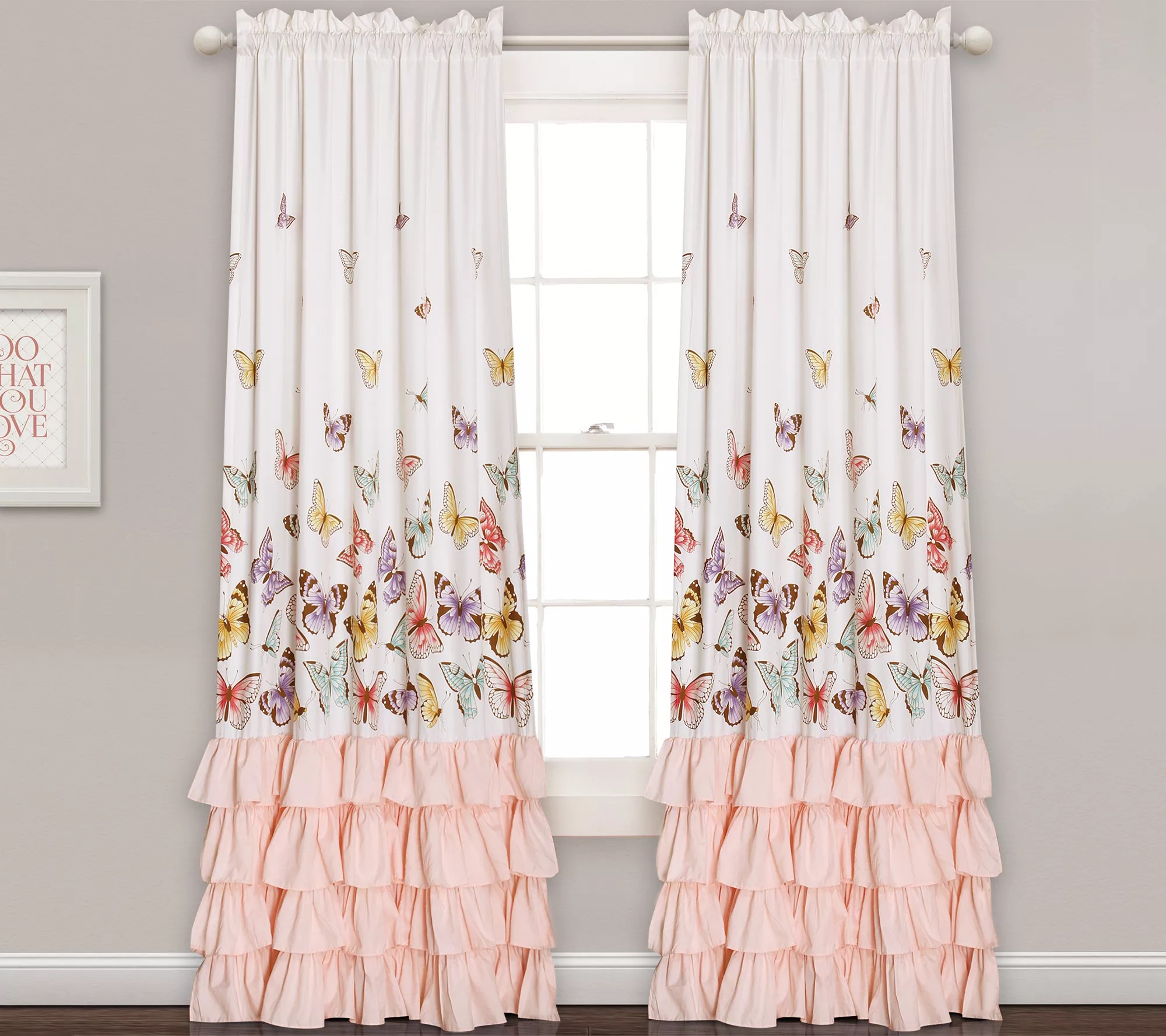 Flutter Butterfly Window Curtains by Lush Decor Set of 2
