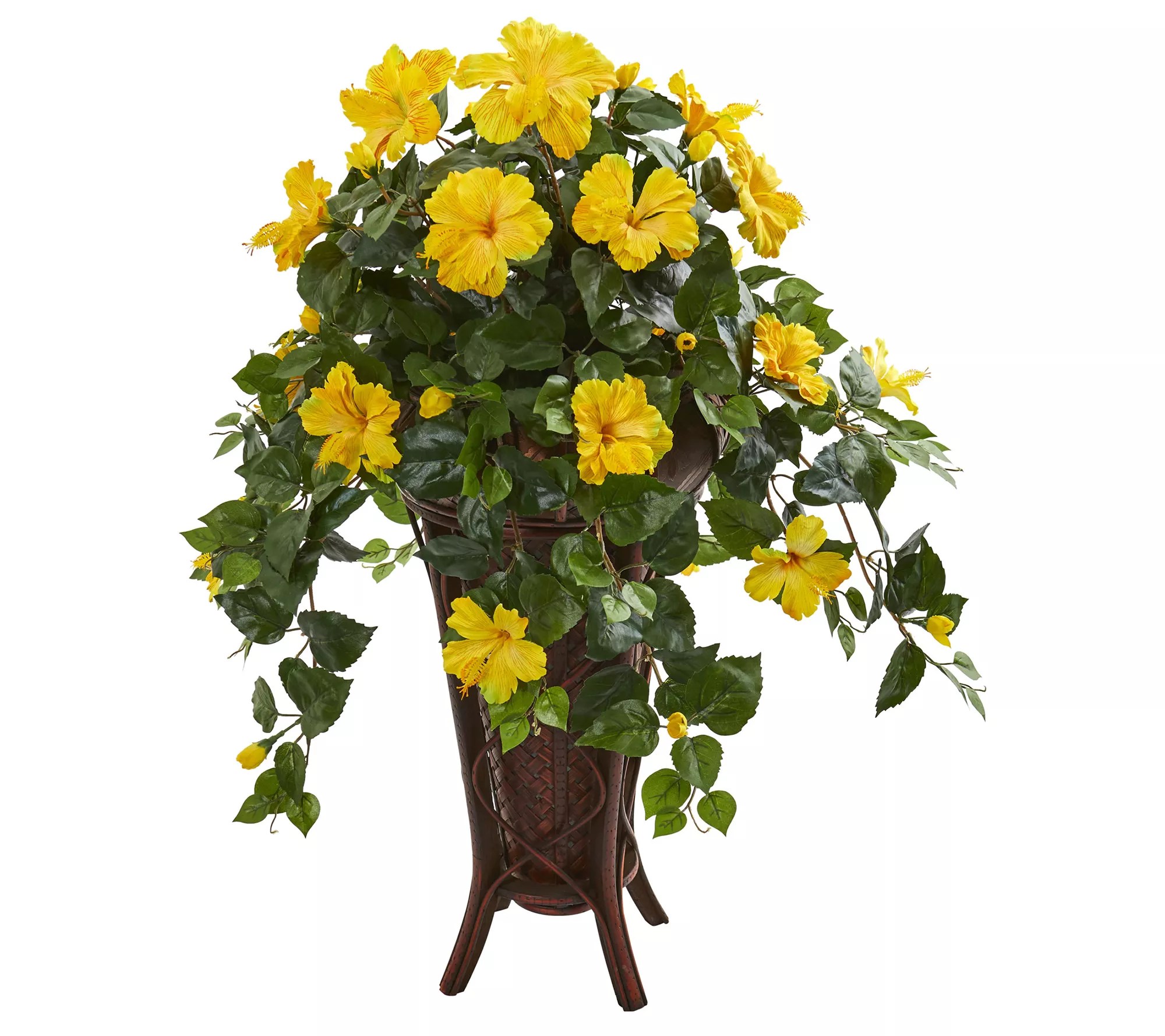 Hibiscus Artificial Plant in Stand Planter by Nearly Natural