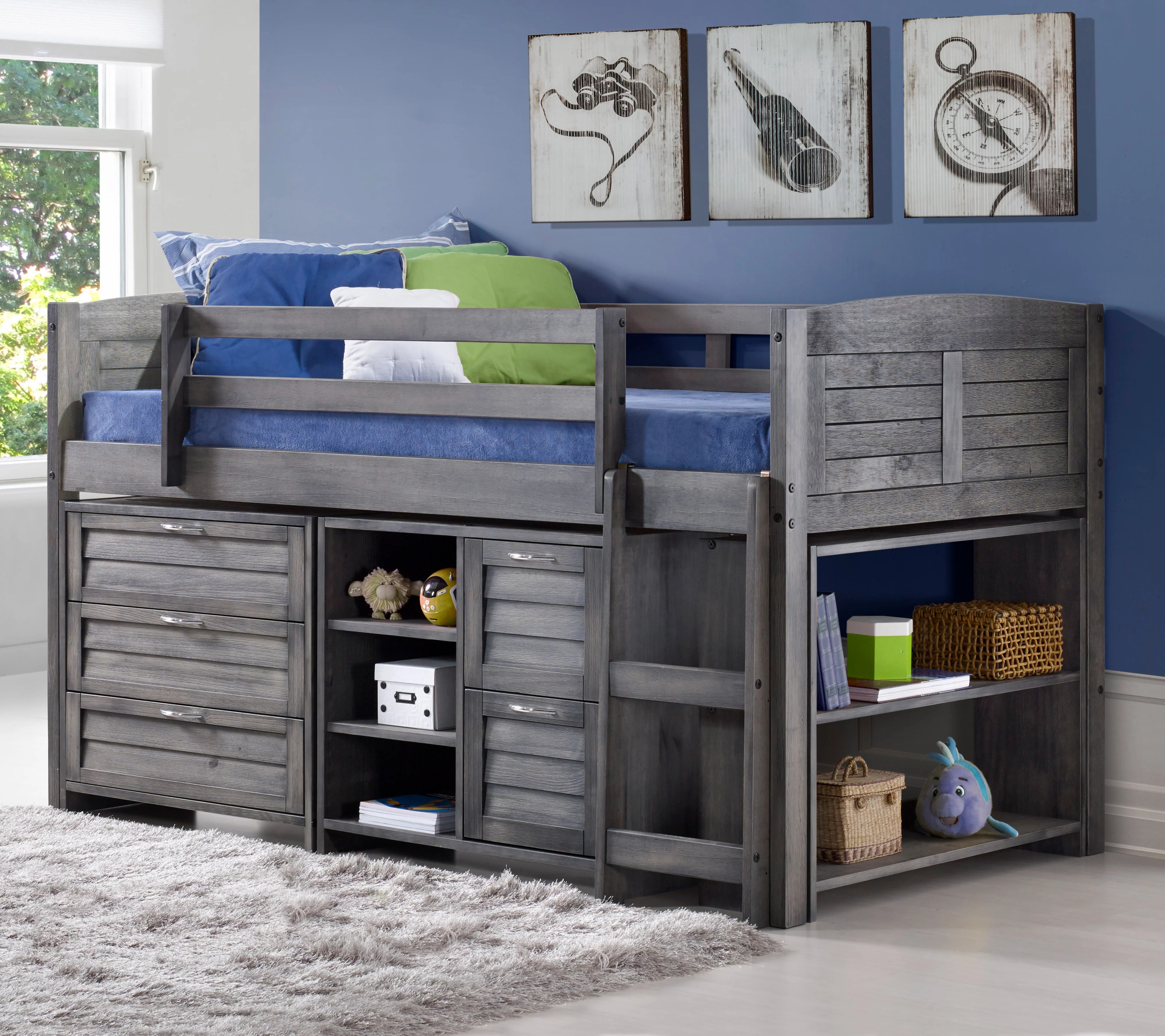 Twin Louver Modular Loft Bed SetA