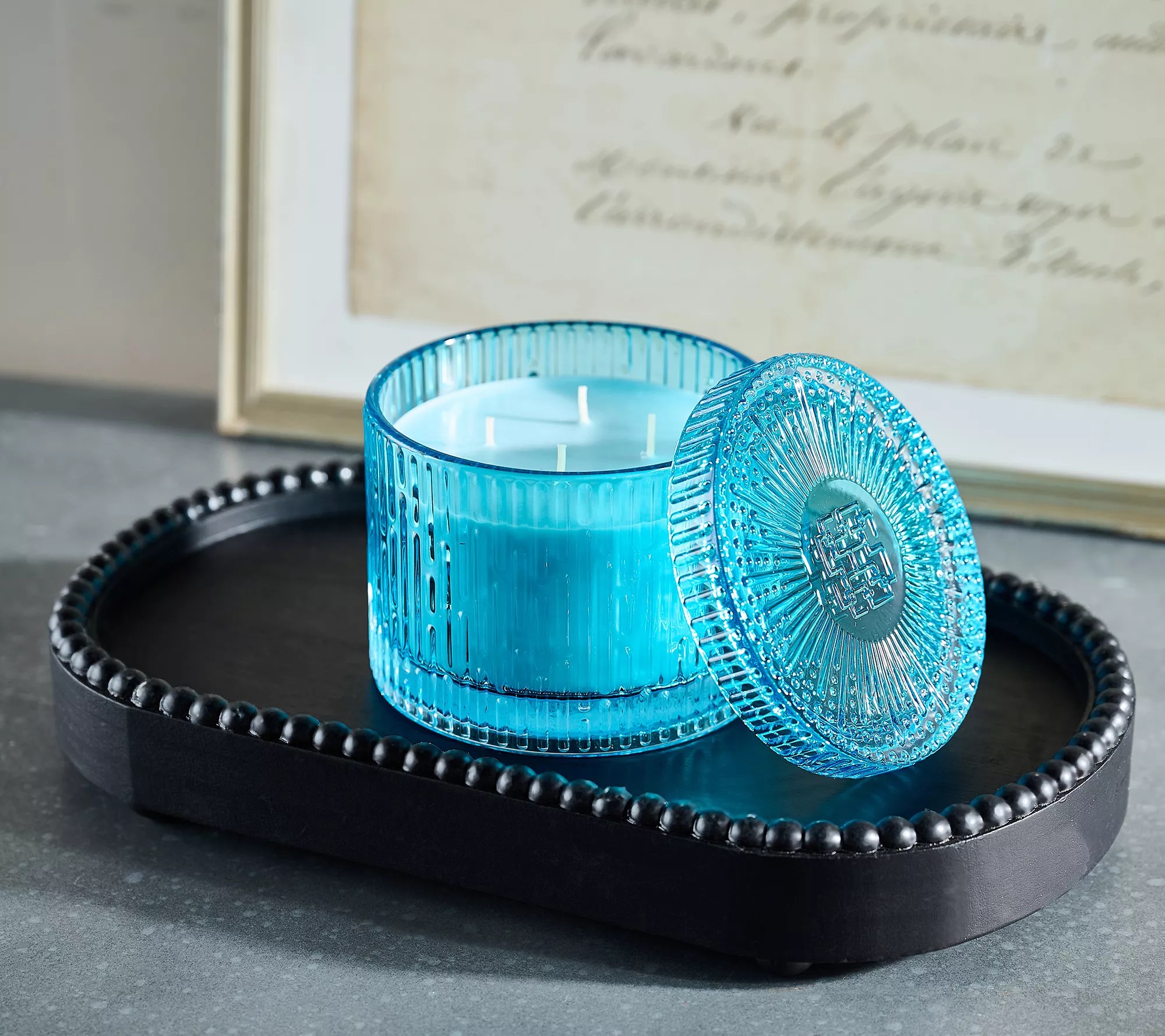 HomeWorx by Slatkin & Co. 18oz Oahu Passion Ribbed Glass Candle