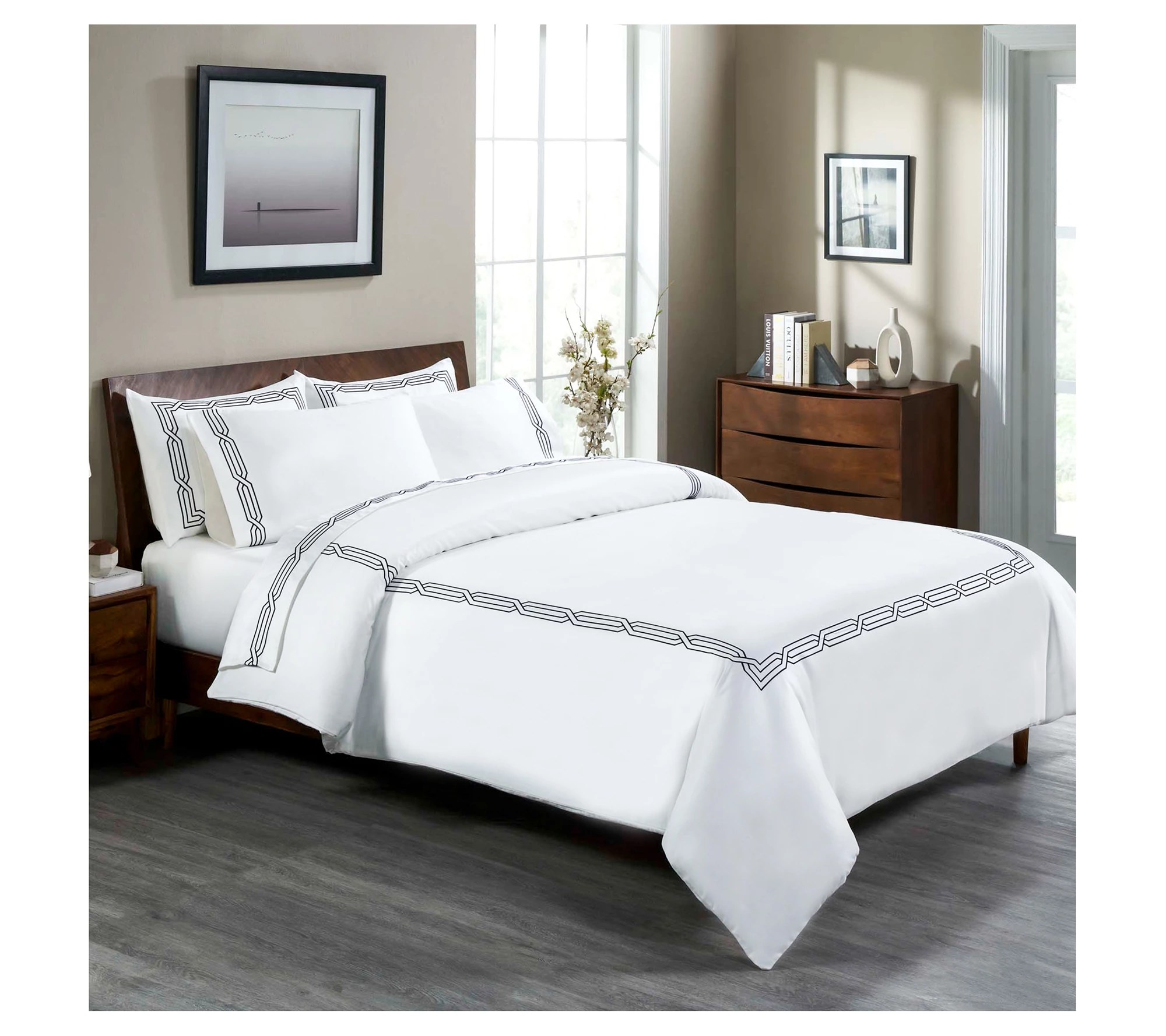 Superior 1200TC Embroidered Duvet Cover Set, King/Cal. King