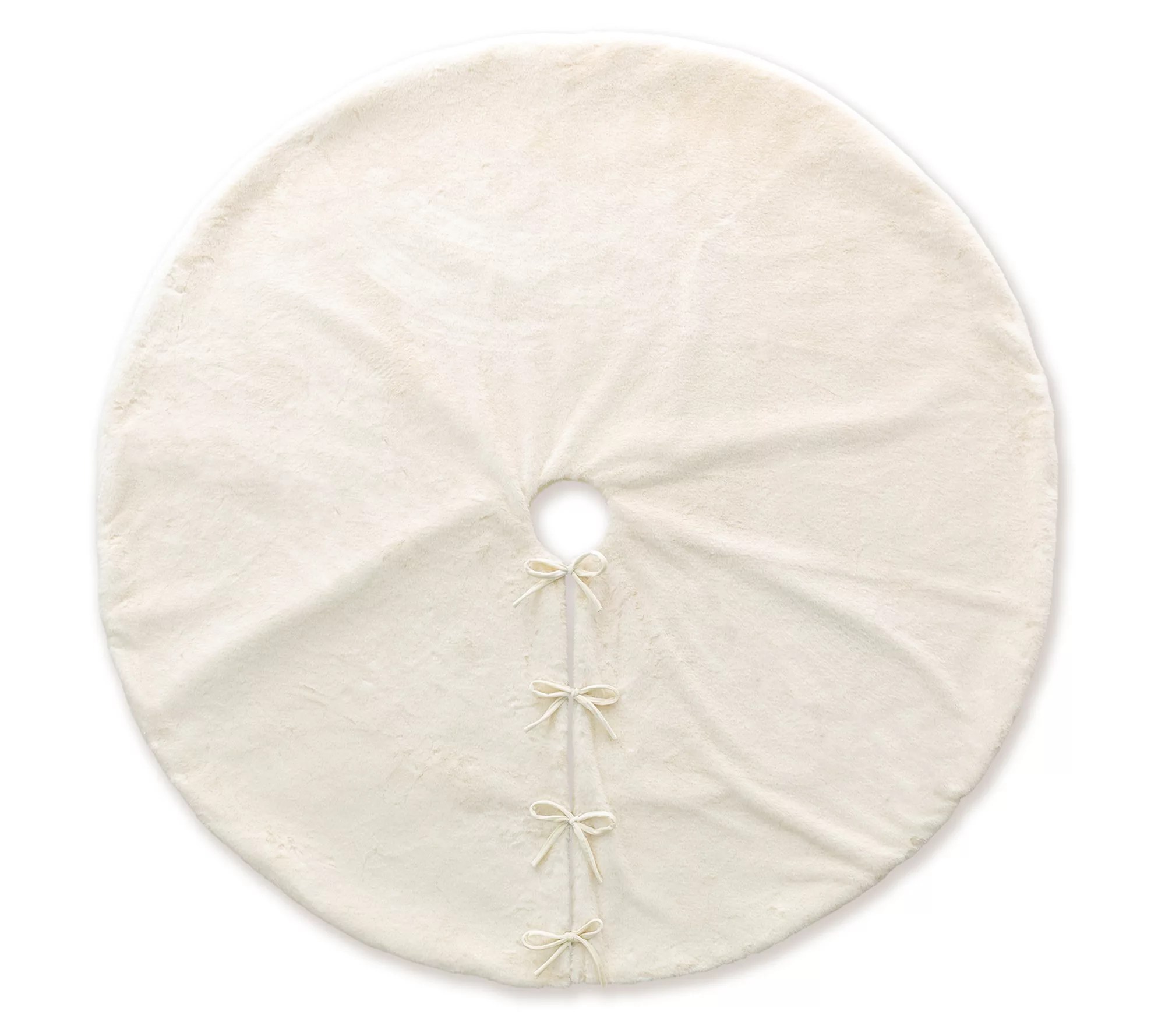 Glitzhome 60"D Oversized Faux Rabbit Fur Christmas Tree Skirt