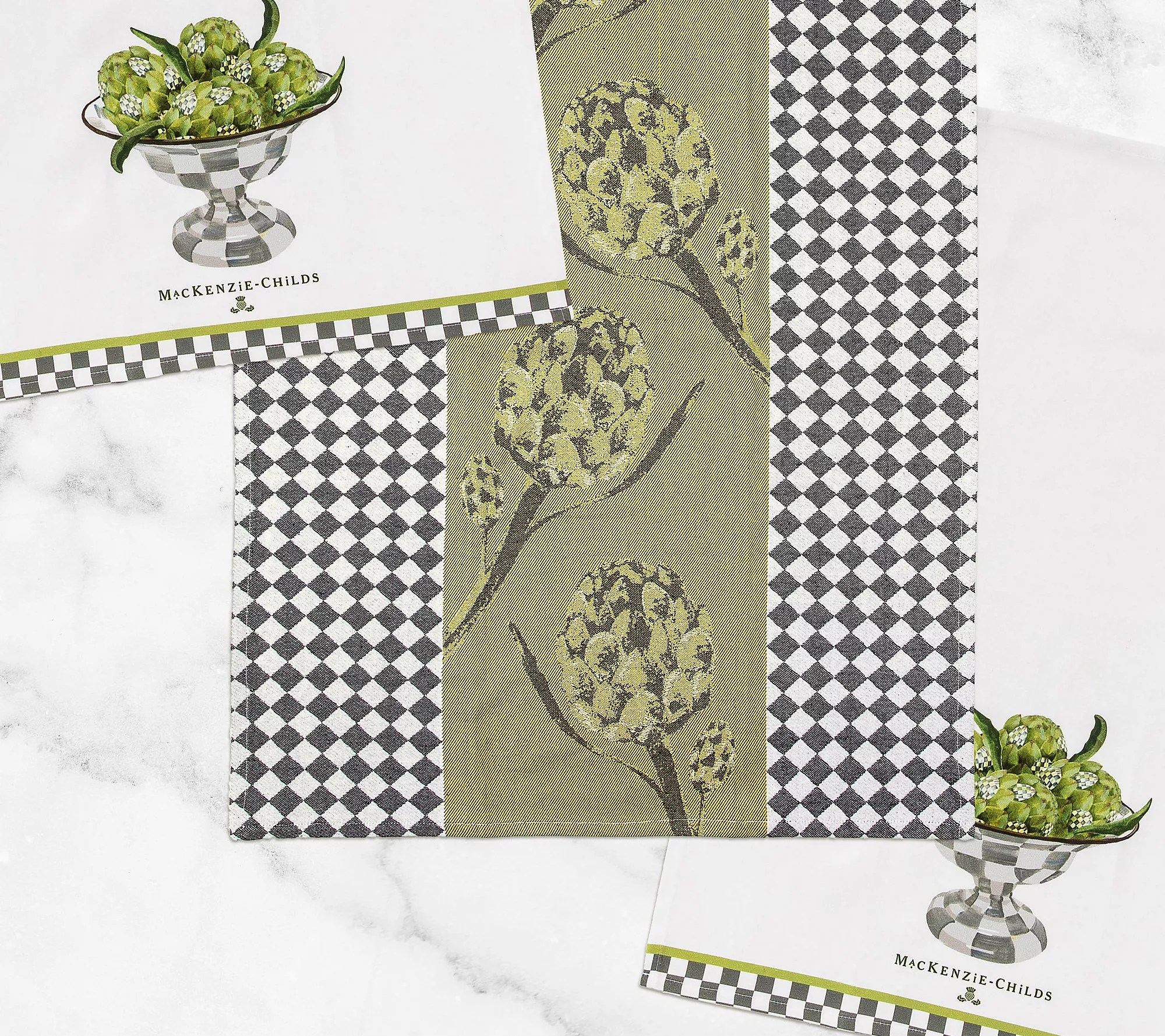 MacKenzie Childs Set of 3 Dish Towels