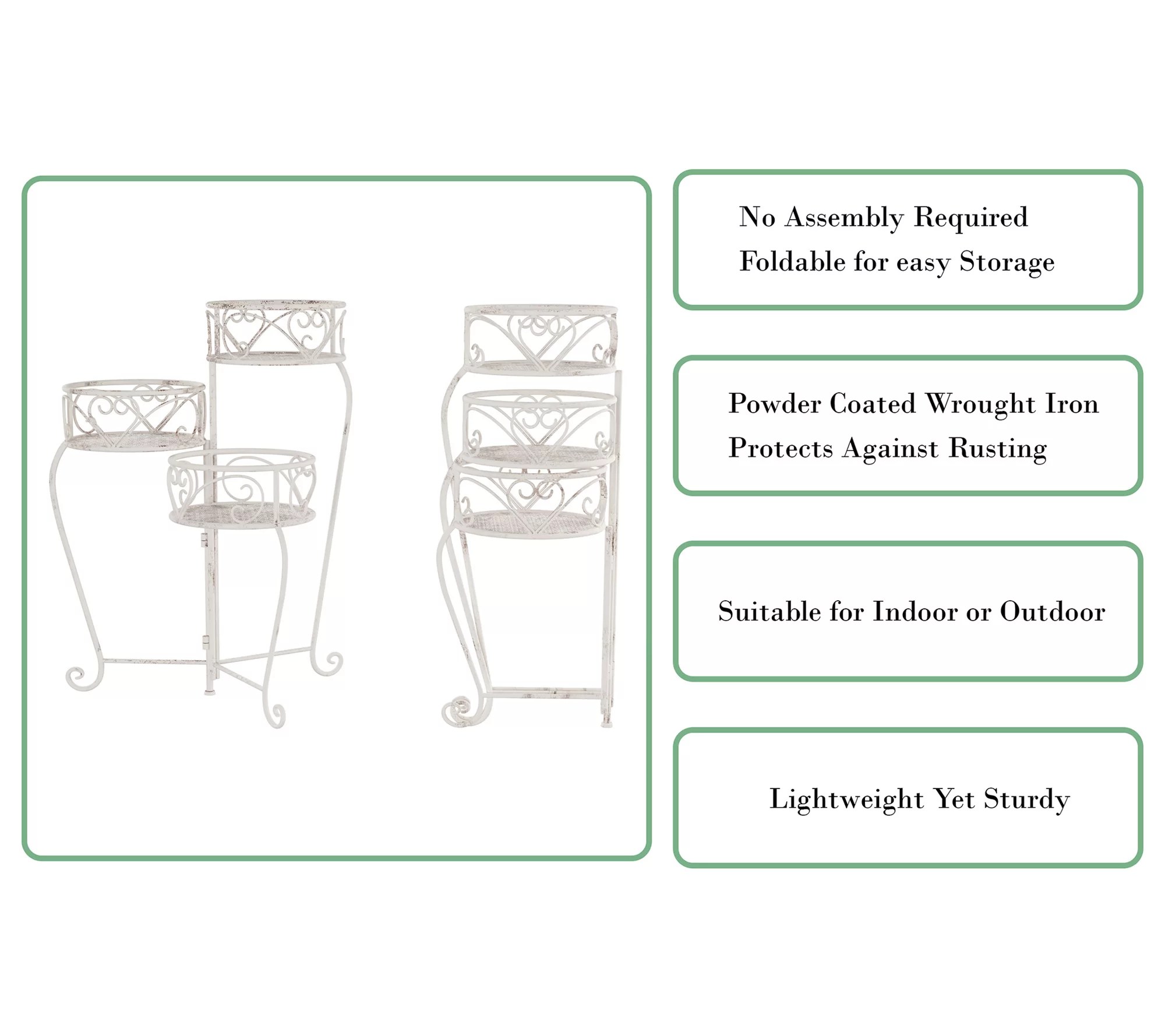 Pure Garden 3Tier Plant Stand with Staggered Shelves
