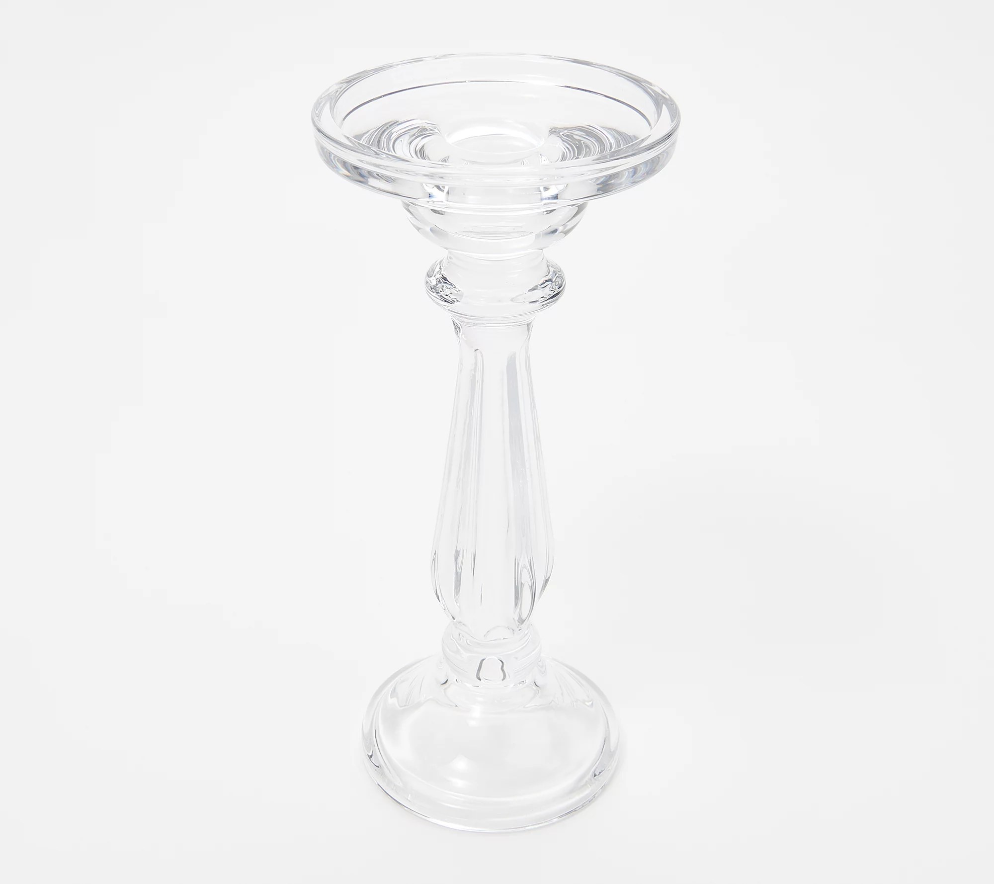 Set of (2) 8" Glass Pedestal Candle Holders by Valerie