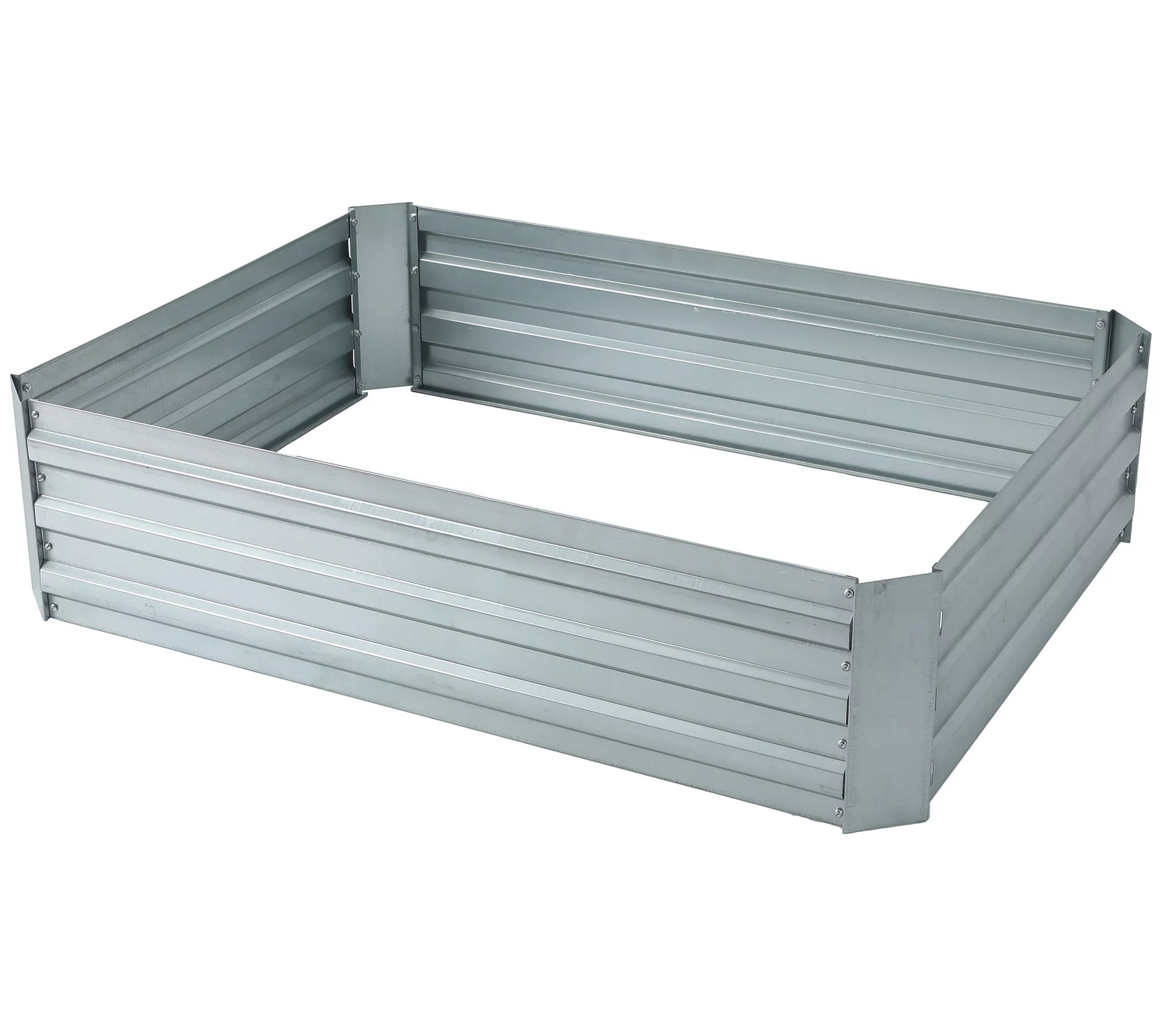 Luxen Home 48" Galvanized Rectangular Raised Garden Bed
