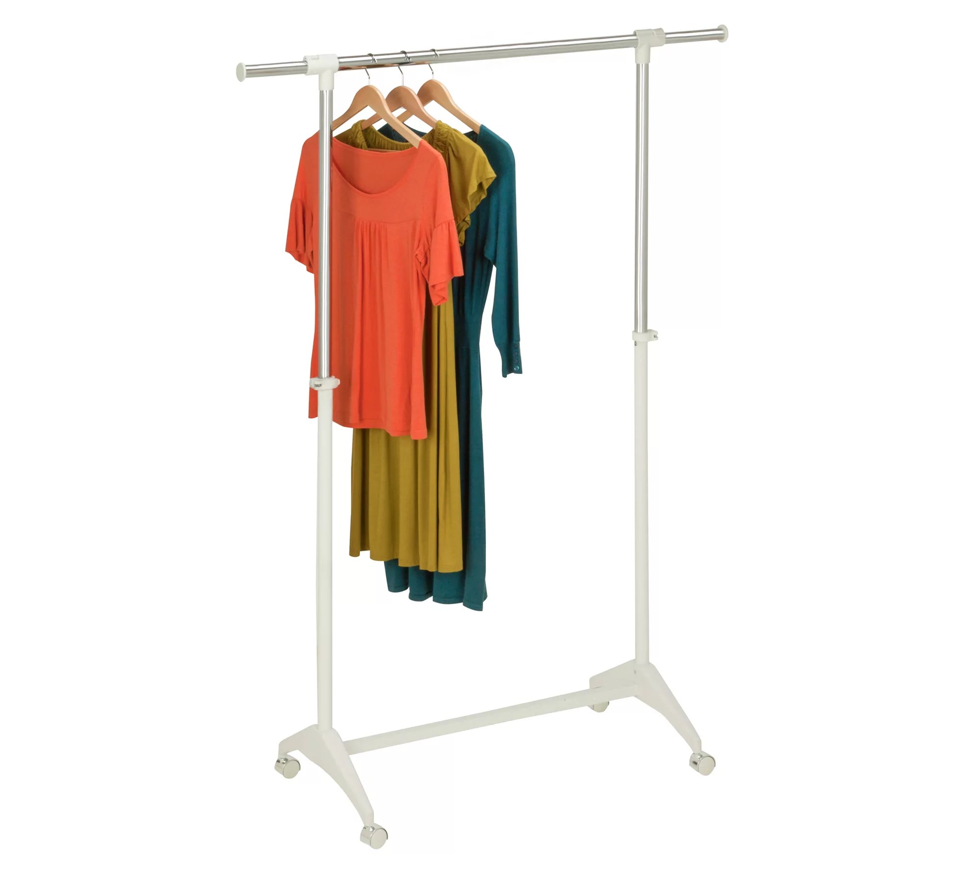 HoneyCanDo White Modern Adjustable Garment Rack