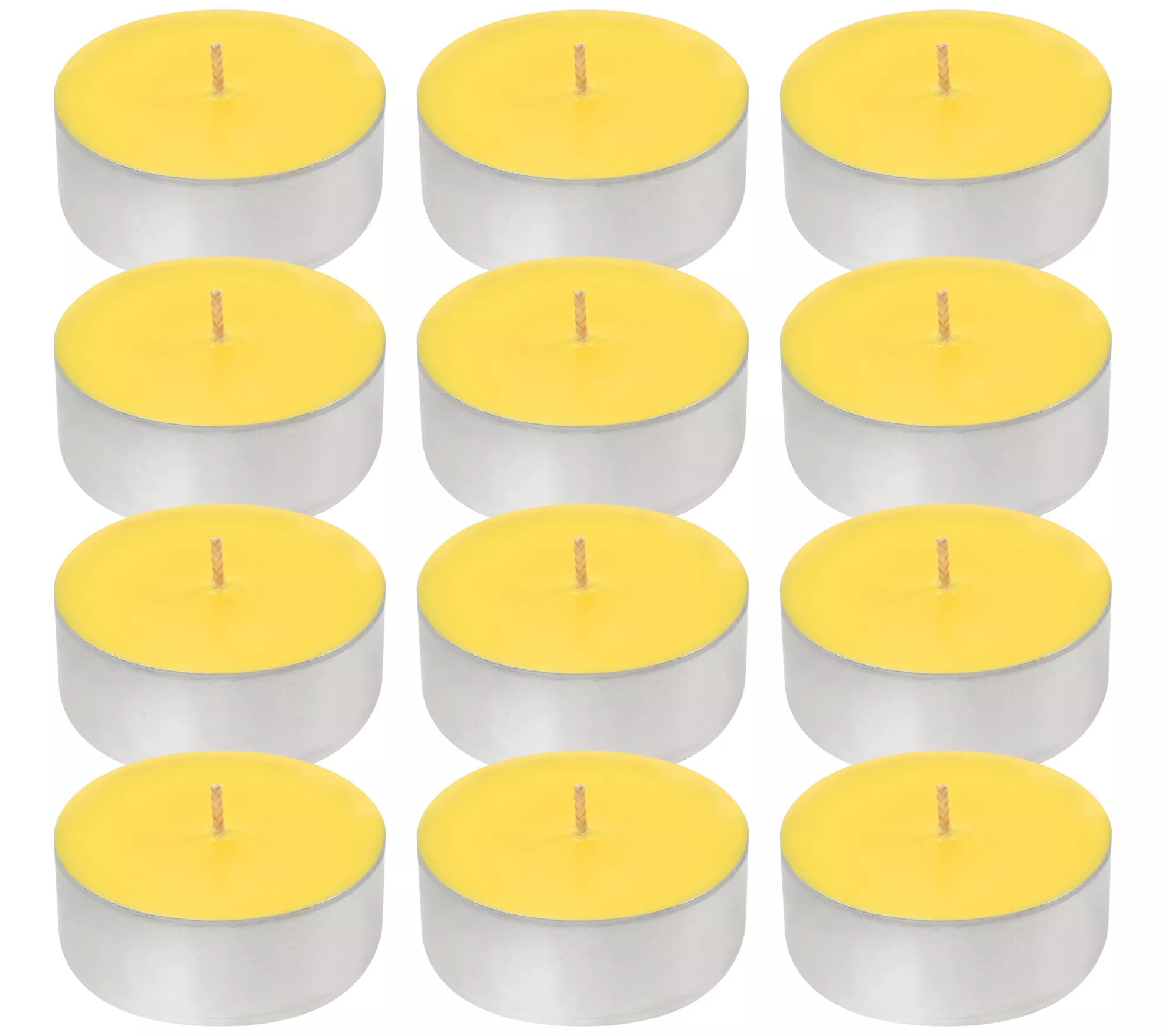 LumaBase ExtraLarge Citronella Tea Light Candles Set of 12