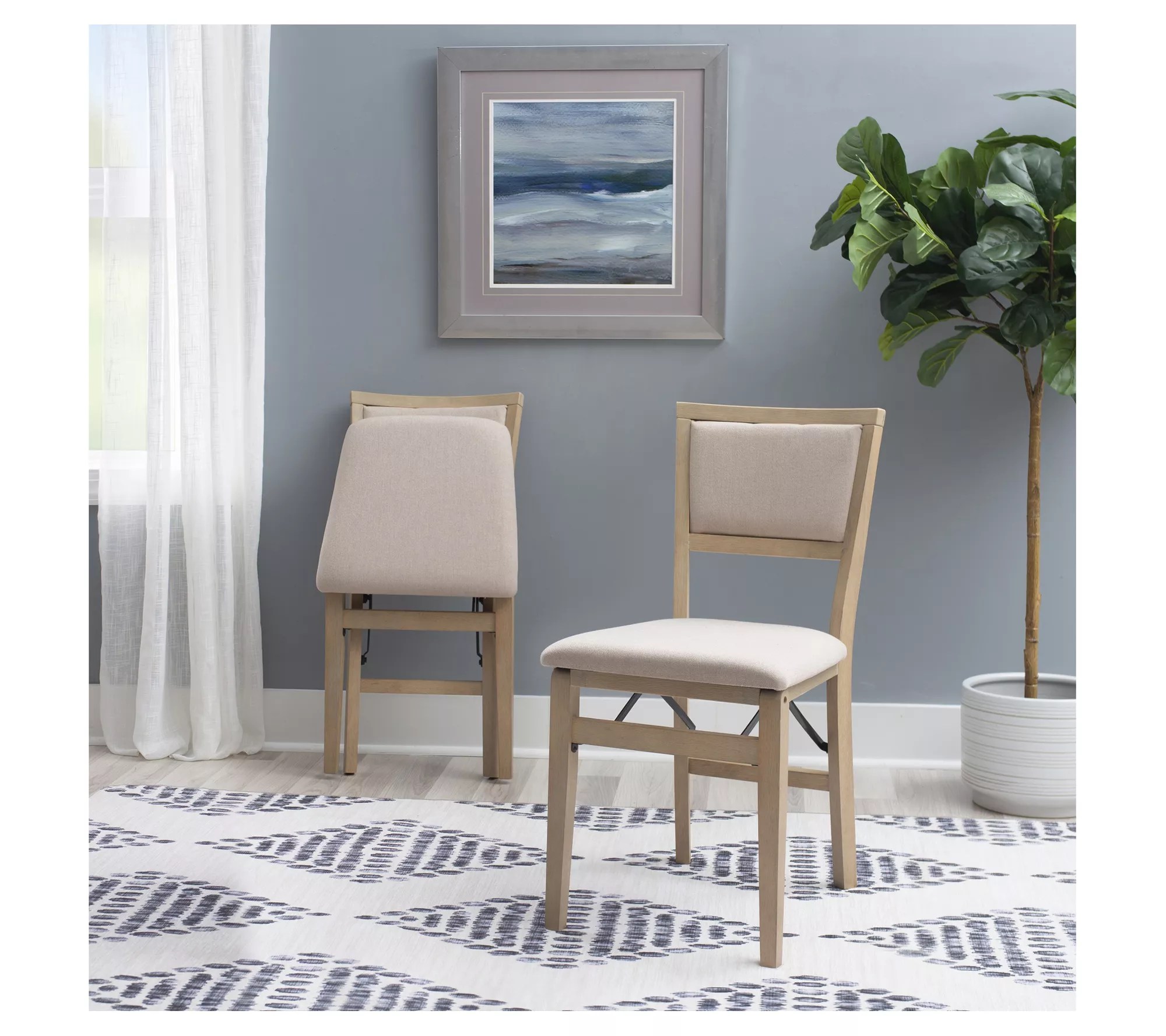 Linon Home Decor Set of 2 Kasey Pad Folding Chairs