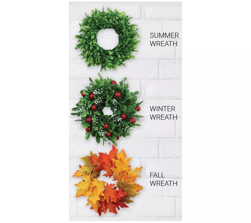 Young's Wood Home Door Hanger With Three Wreaths