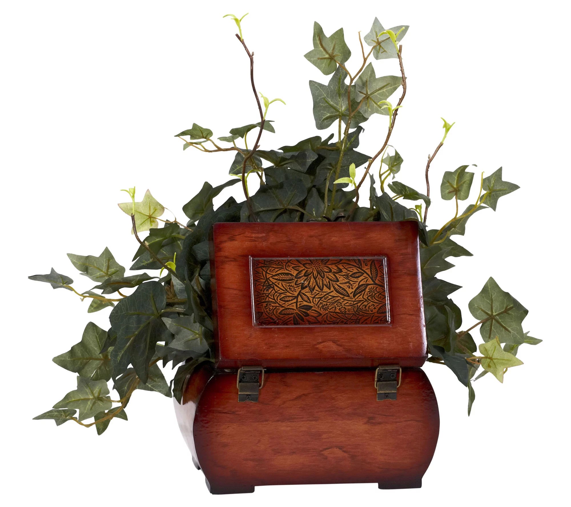 Puff Ivy w/Chest Silk Plant by Nearly Natural
