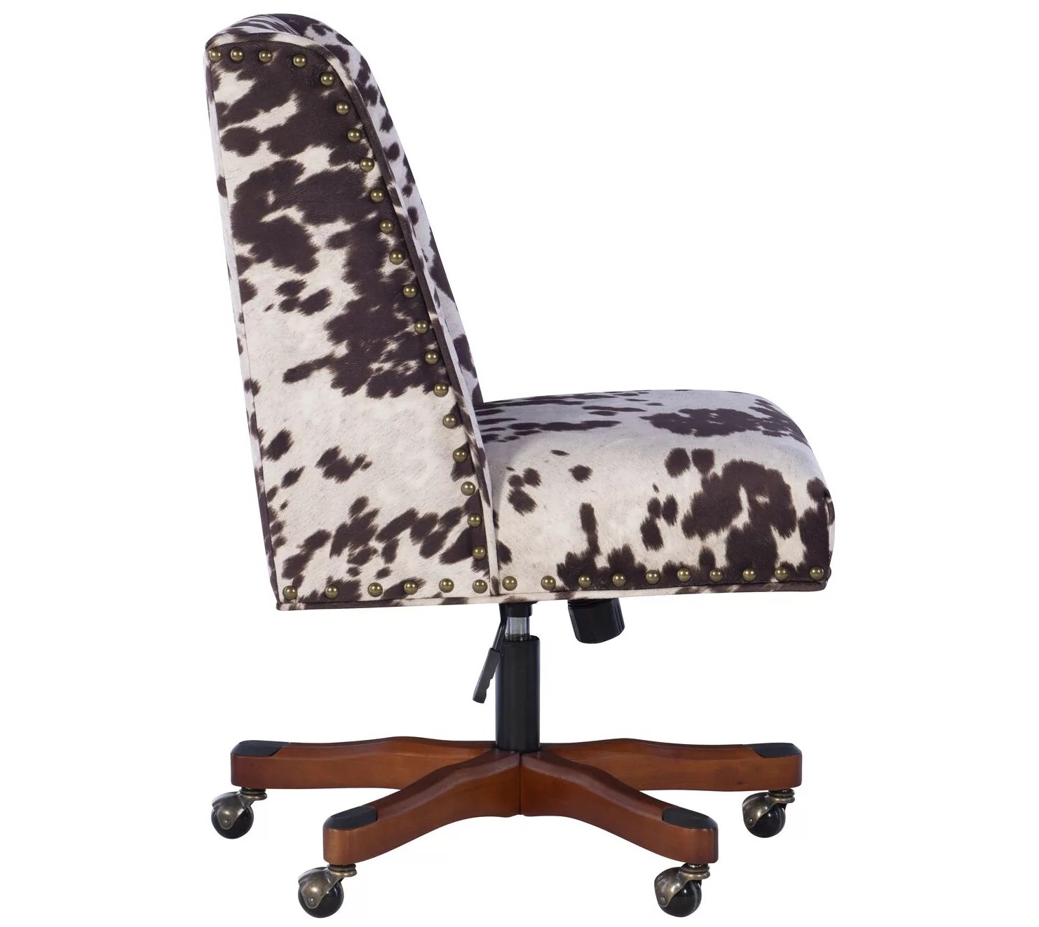 Linon Home Walker Brown Cow Print Office Chair