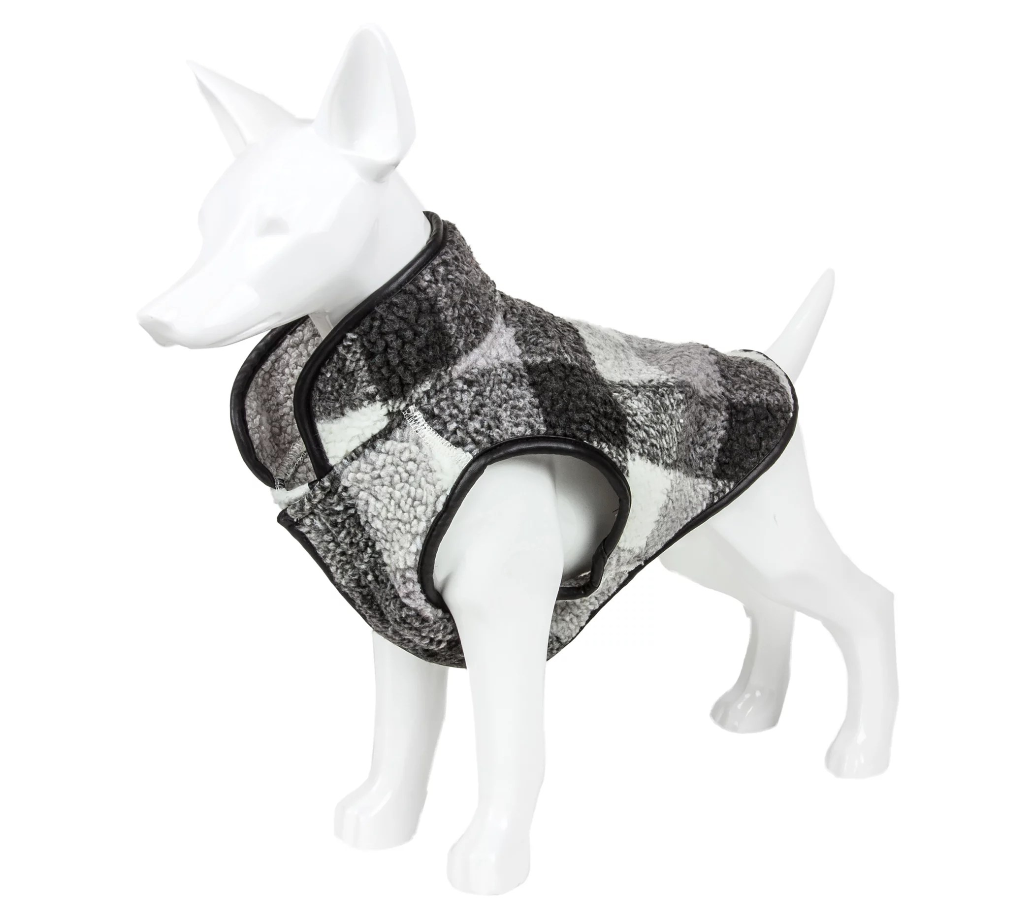 Pet Life 'Black Boxer' Classical Plaided Insulated Dog Coat