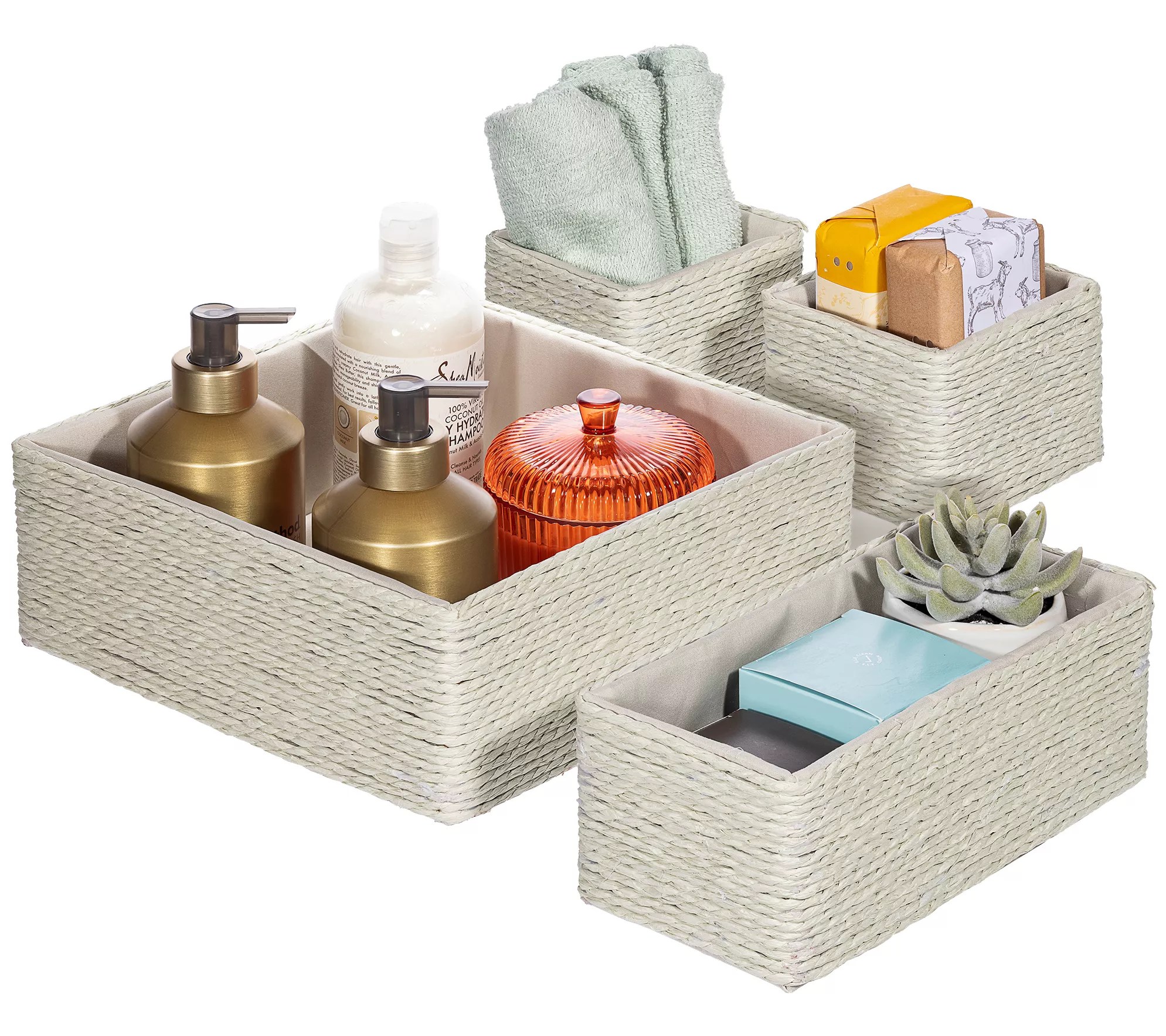 Sorbus Woven Paper Rope Storage Baskets
