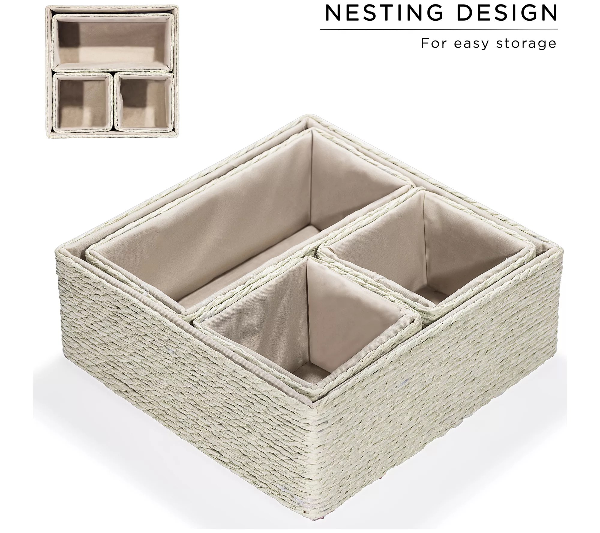 Sorbus Woven Paper Rope Storage Baskets