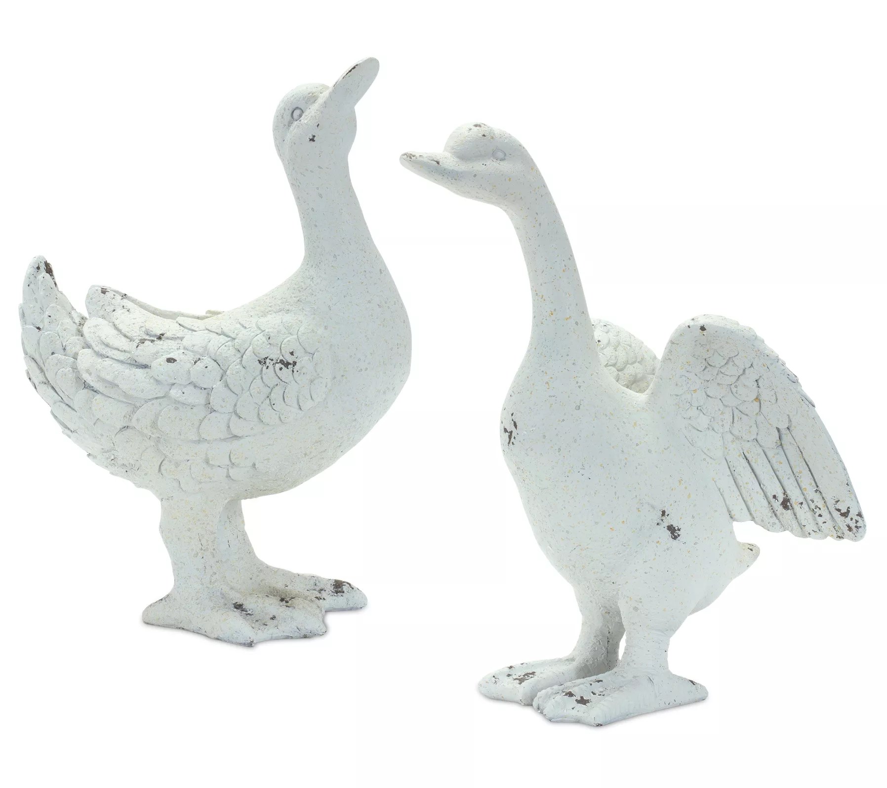 Melrose Weathered Stone Duck Garden Decor (Setf 2)