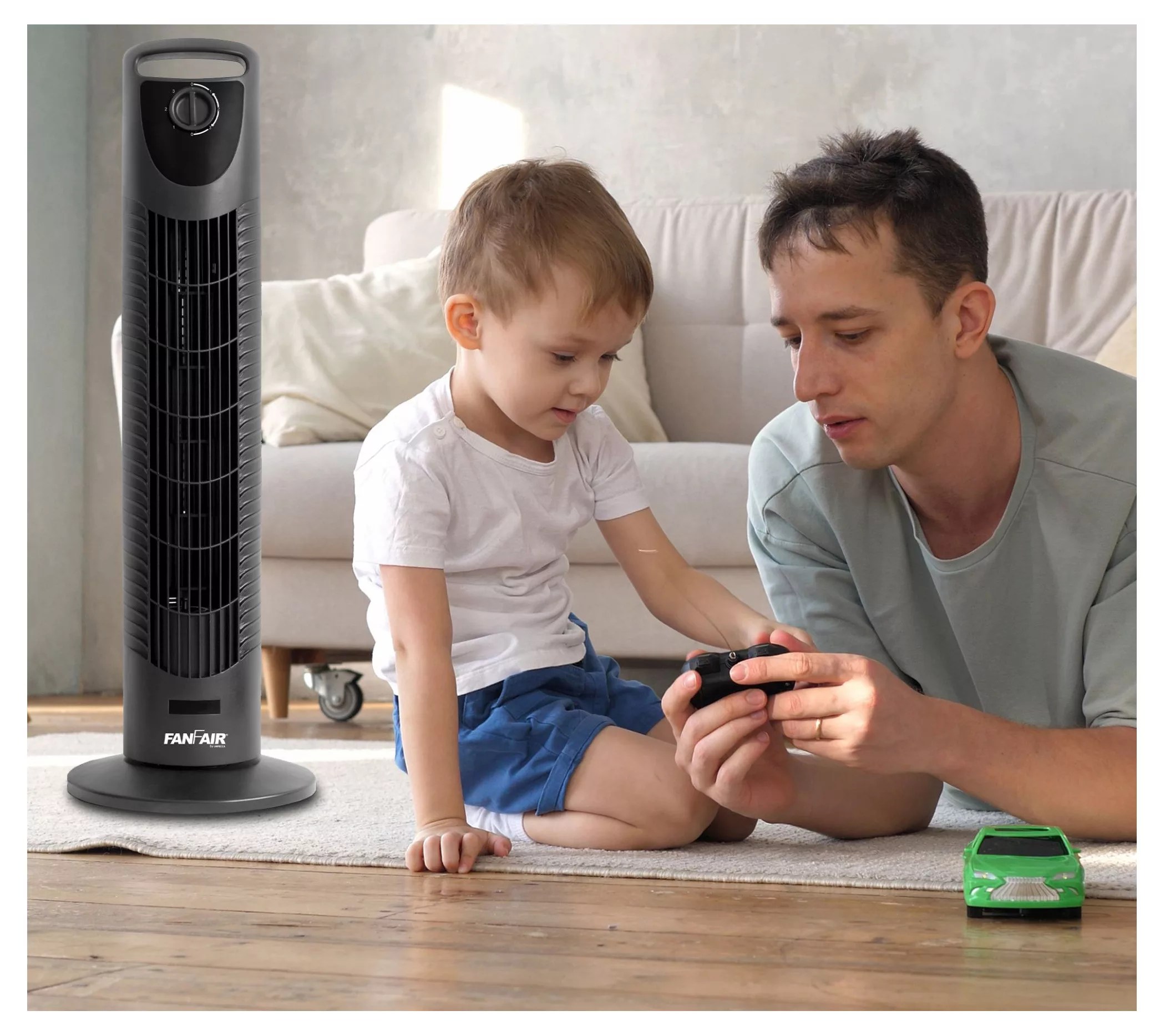FanFair 30" 3-Speed Tower Fan - QVC.com