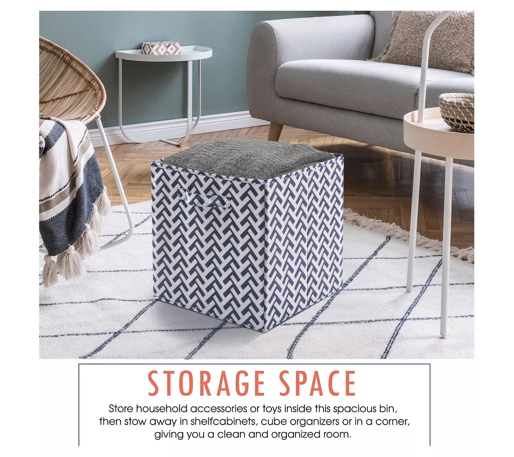 Ornavo Home 6pk 13" Printed Collapsible StorageCube Bins