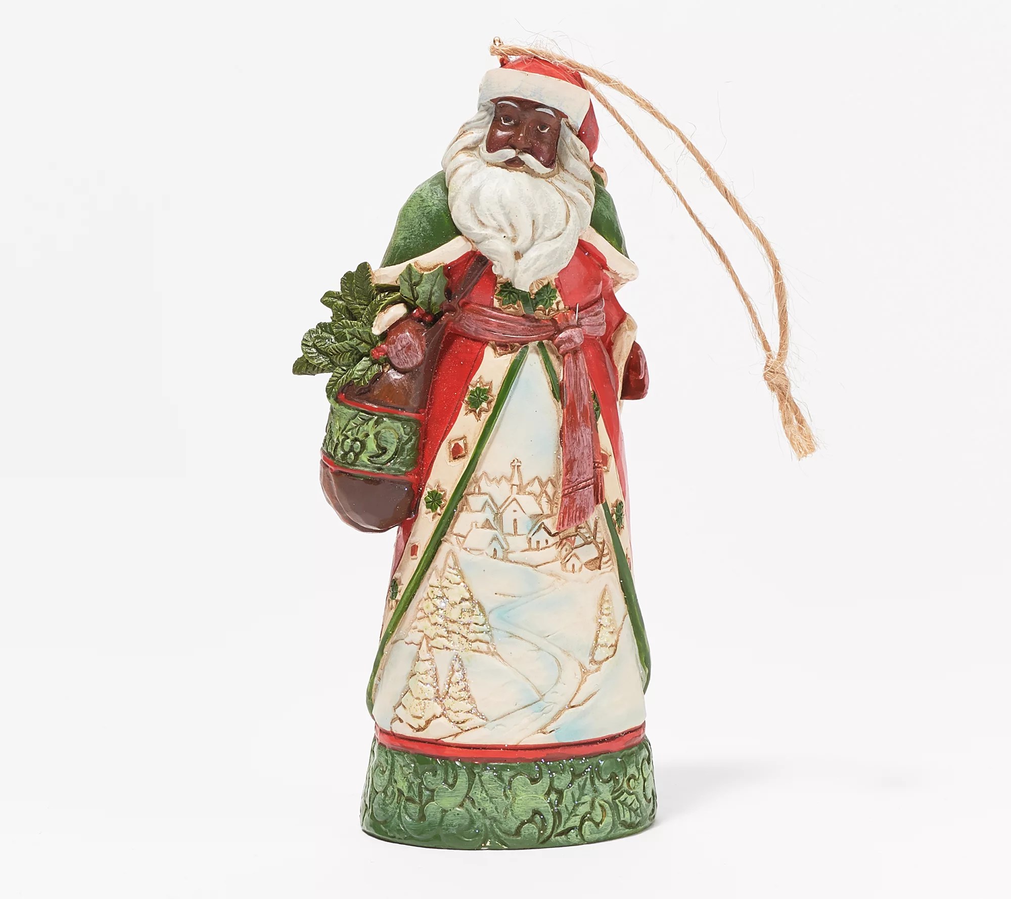 Jim Shore Heartwood Creek Black Santa Ornament